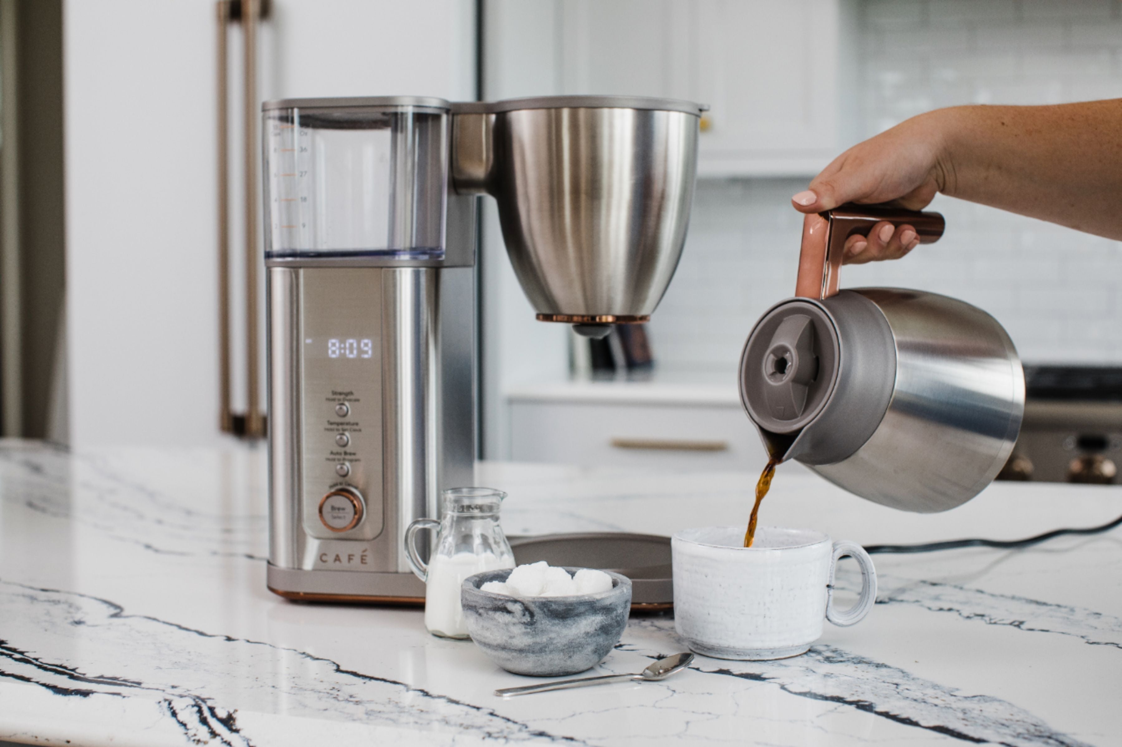 Café - Smart Drip 10-Cup Coffee Maker with WiFi - Brushed Stainless