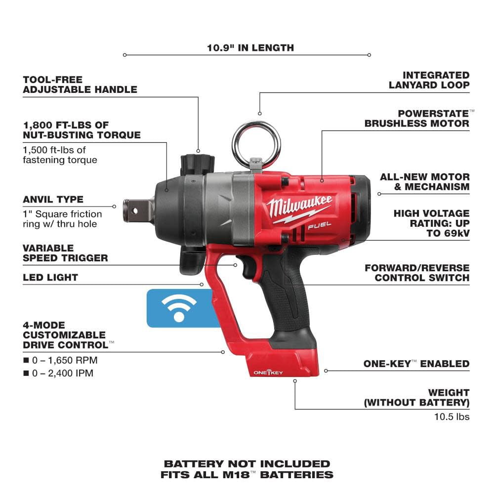 Milwaukee M18 Fuel 18V Lithium-Ion Brushless Impact Wrench with Friction Ring (Tool-Only) + Mazepoly Cleaning Cloth