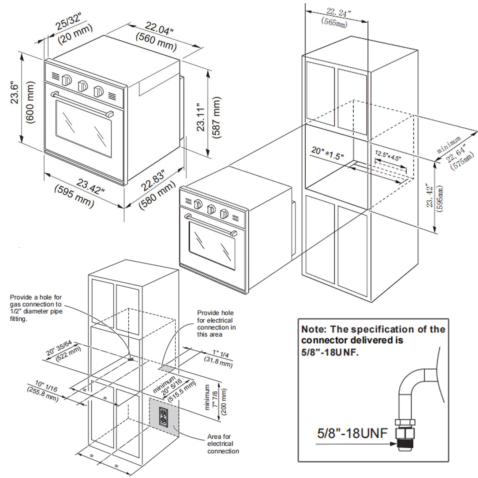Empava 24-inch 2.3 Cu.ft. Single Propane Gas Wall Oven - Convection Fan in Stainless Steel - EMPV-24WO11L