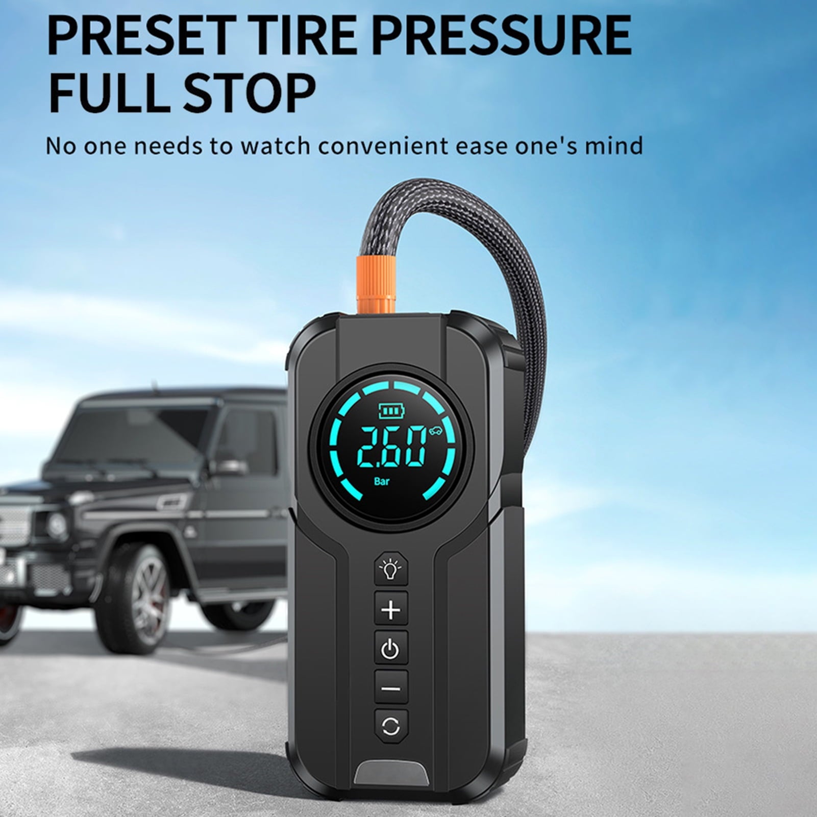 Anself Tire Inflator Portable Air Compressor,1000A Portable Battery Booster with 150 PSI Tire Inflation 6000mAh Jump Starter for Cars, Bikes & Motorcycle Tires, Balls