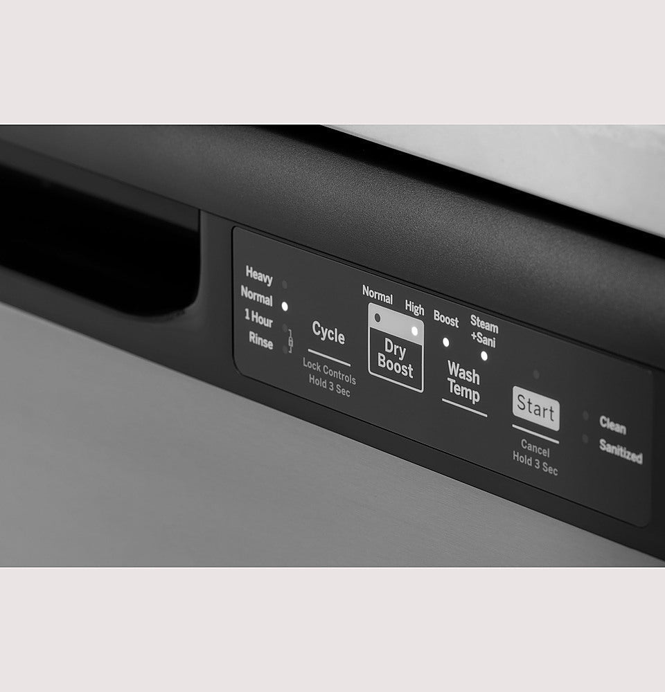 GE - Front Control Built-In Dishwasher with 55 dBA - Stainless steel