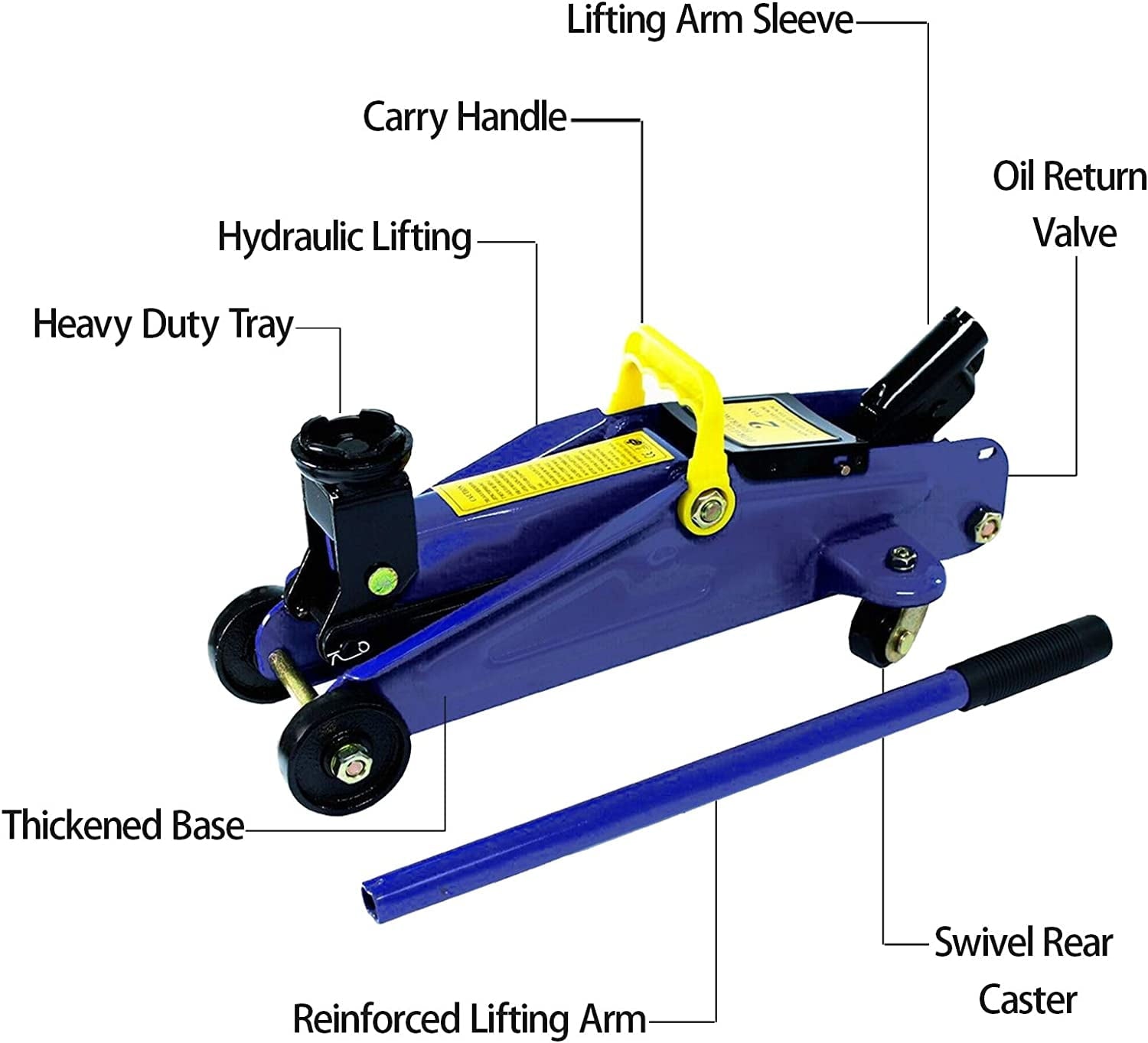 Dayplus 2Ton Hydraulic Trolley Floor Jack Low Profile Car Van Garage Lift TUV Effortless