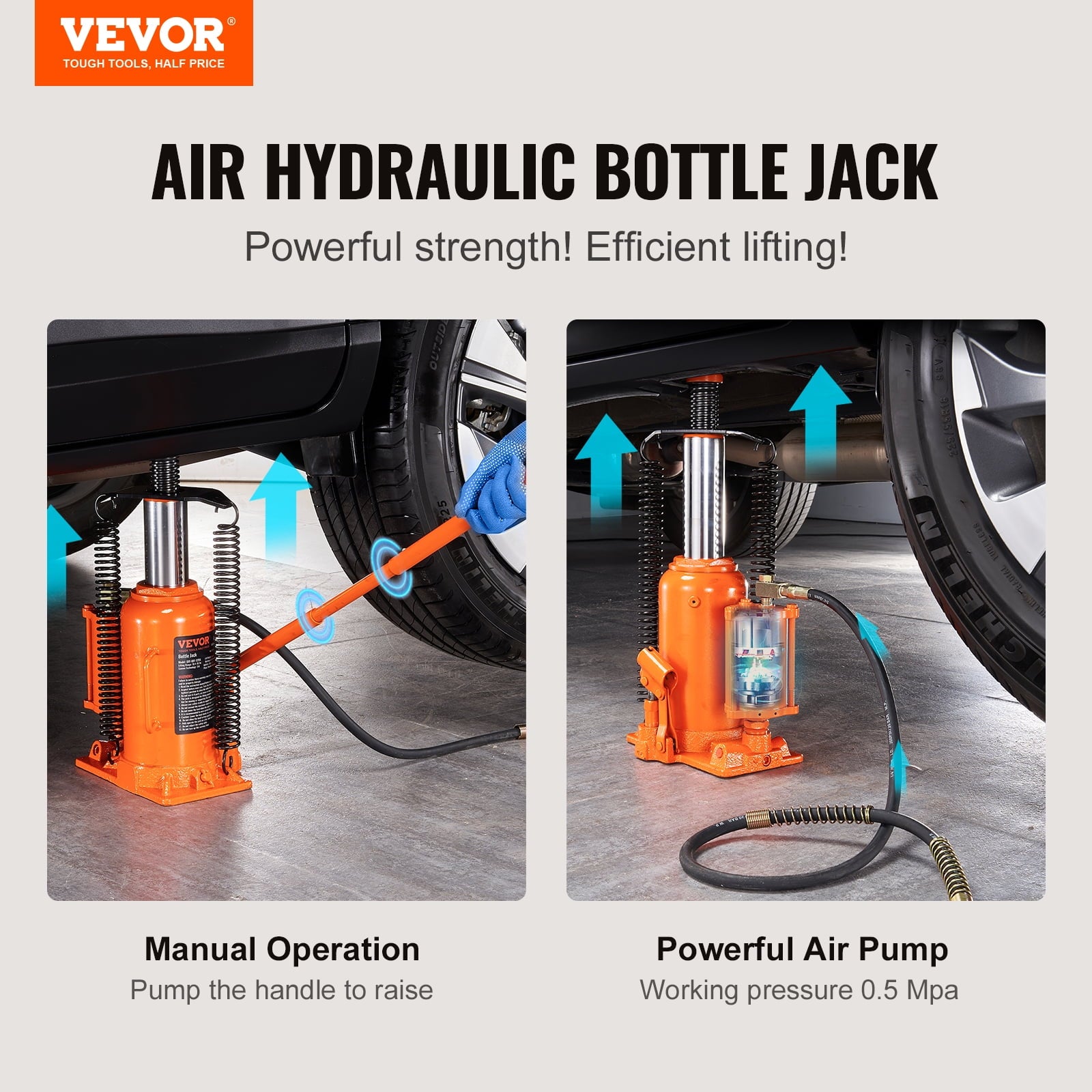 VEVOR Air Hydraulic Bottle Jack 20Ton 10.4