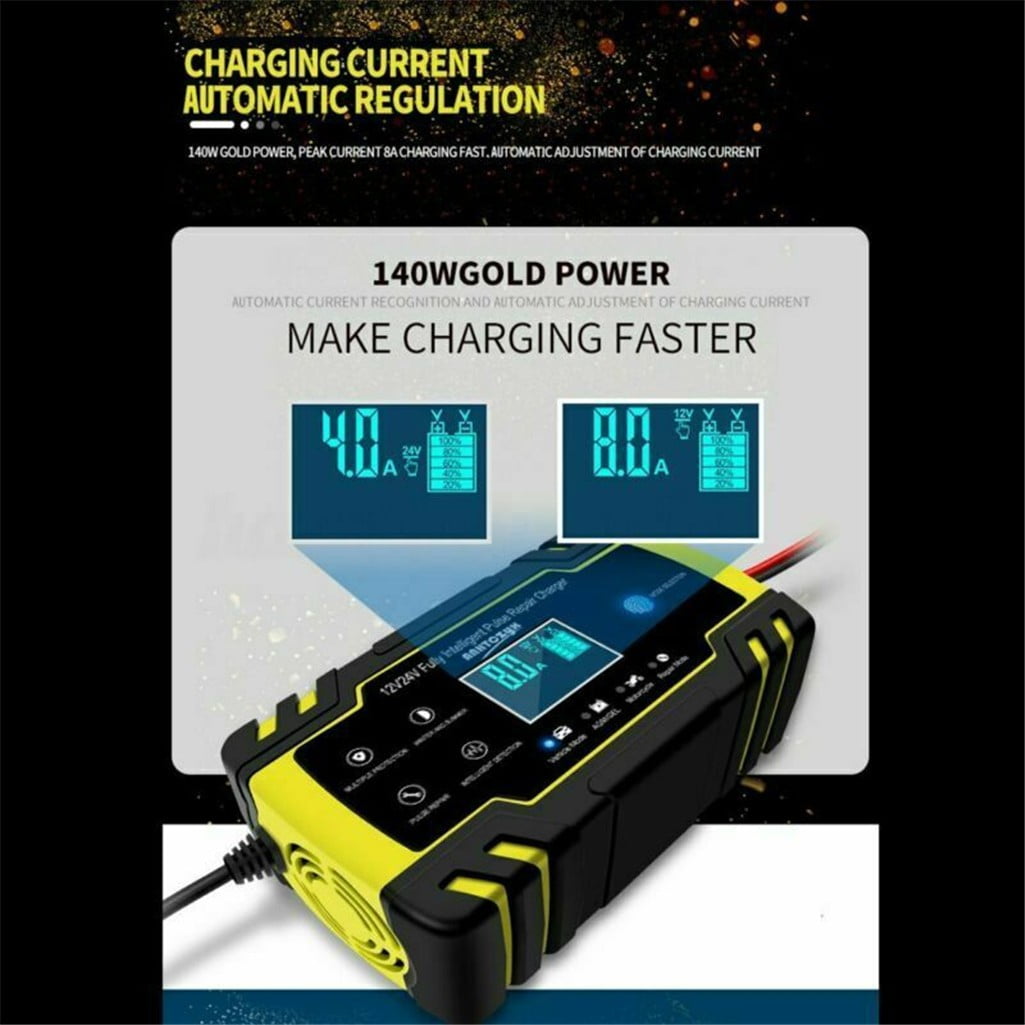 Buodes Summer Savings Clearance Spring Newness Smart Battery Charger 12 / 24V 8A 150Ah Car Battery Charger Car