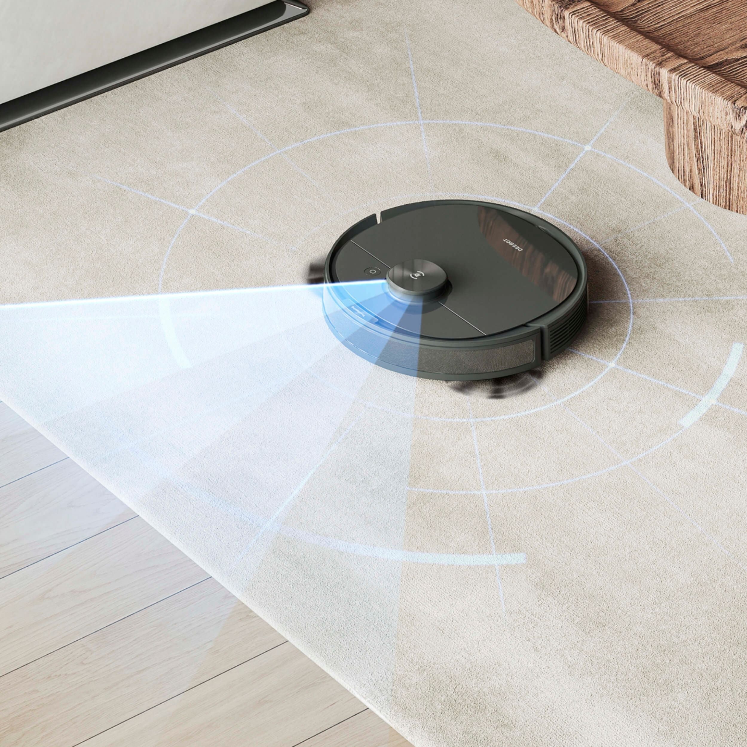 ECOVACS Robotics - DEEBOT N8+ Vacuum & Mop Robot with Advanced Laser Mapping and Auto-Empty Station - Black