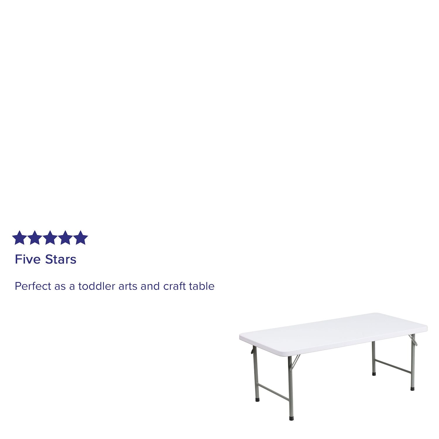 Emma and Oliver 4.93-Foot Kid's Granite White Plastic Folding Activity Table - Play Table