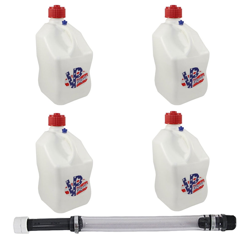 VP Racing Fuels 5.5 Gal Utility Jugs (4 Pack) w/ 14 Inch Hose, Patriotic