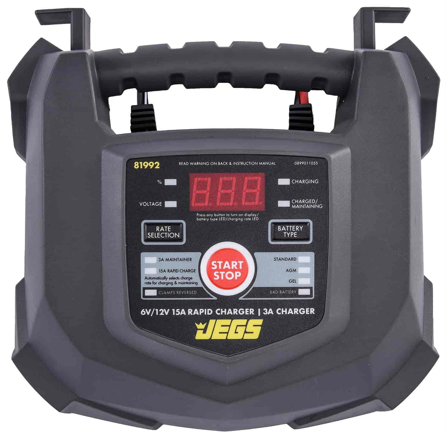 JEGS 81992 Rapid Battery Charger Automotive & Marine Use Battery Types: AGM Deep