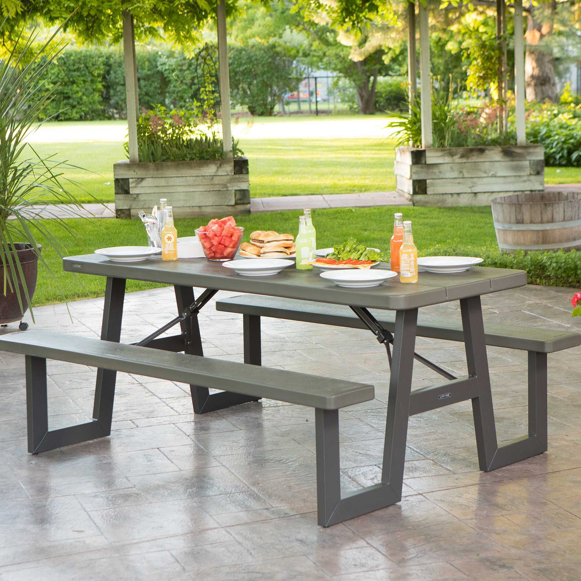 Lifetime 6-Foot W-Frame Folding Picnic Table, 60233