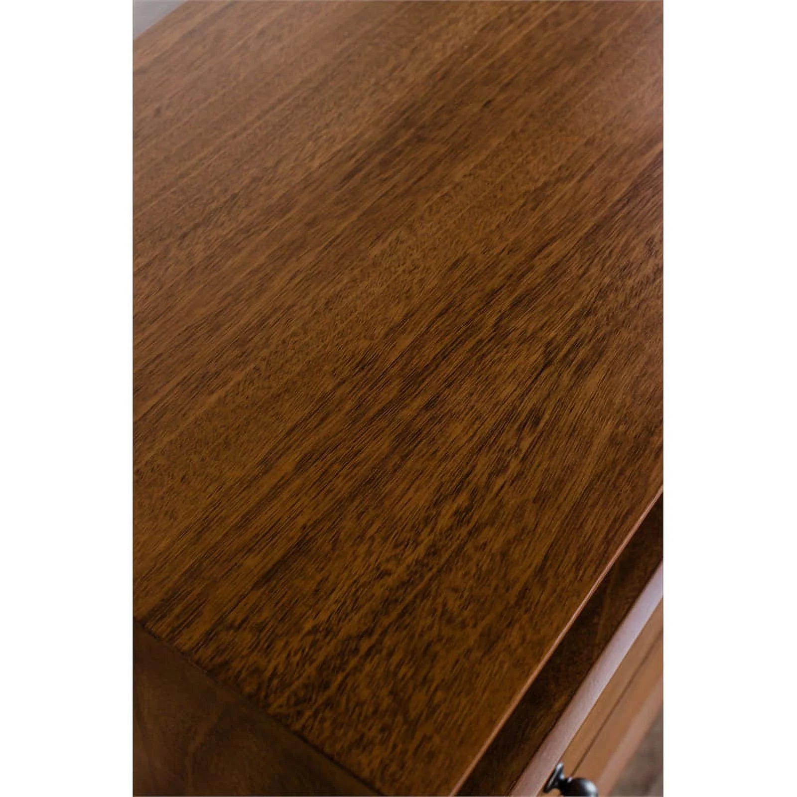 Home Square 4 Piece Set with Small TV Console Full Wood Bed & Large Nightstand