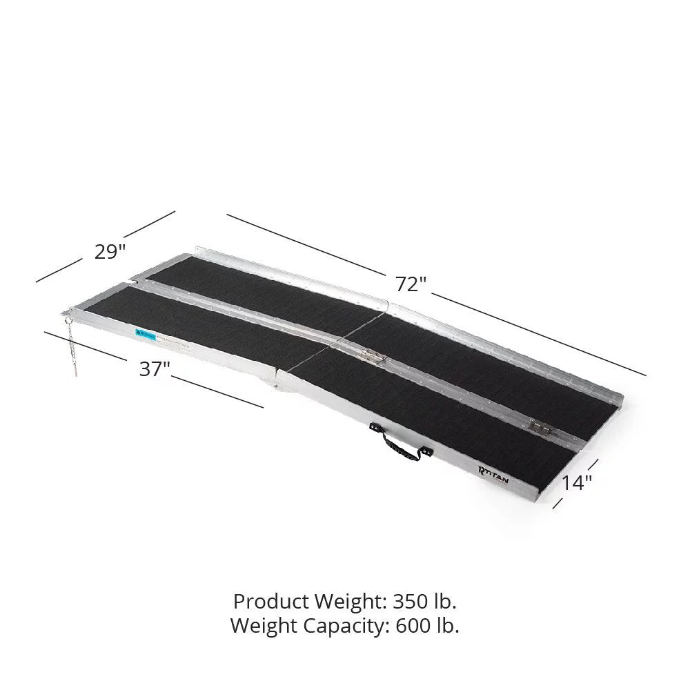Titan Ramps 6' Multi-Fold Aluminum Wheelchair Ramp - 600 lb. Capacity