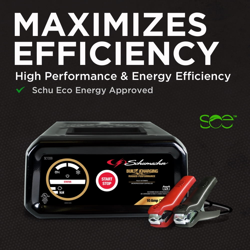 Schumacher Fully Automatic Battery Charger and Maintainer- 10 Amp, 12V