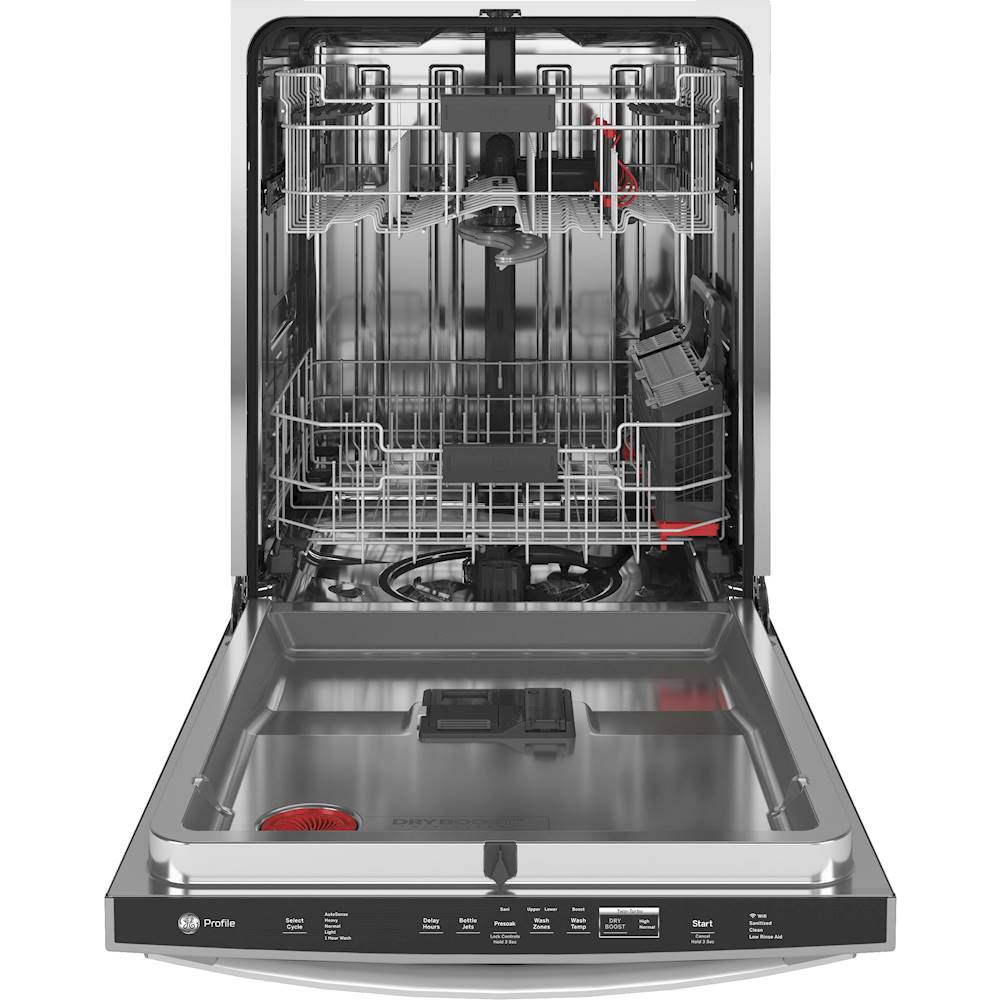 GE Profile - Hidden Control Built-In Dishwasher with Stainless Steel Tub, Fingerprint Resistance, 42 dBA - Stainless steel