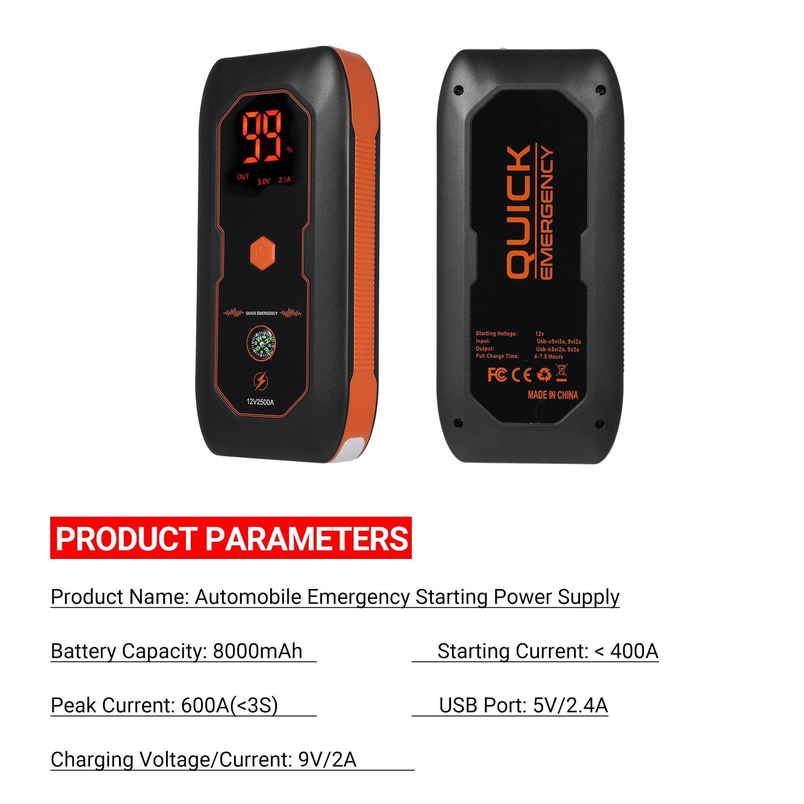 Lepmerk Emergency supply, SupplyAuto Portable Current 8000 Mah SupplyAuto Portable 12v Auto Car Jump 600a Supply Car JumpBank Portable Bank Portable 12v Dn18