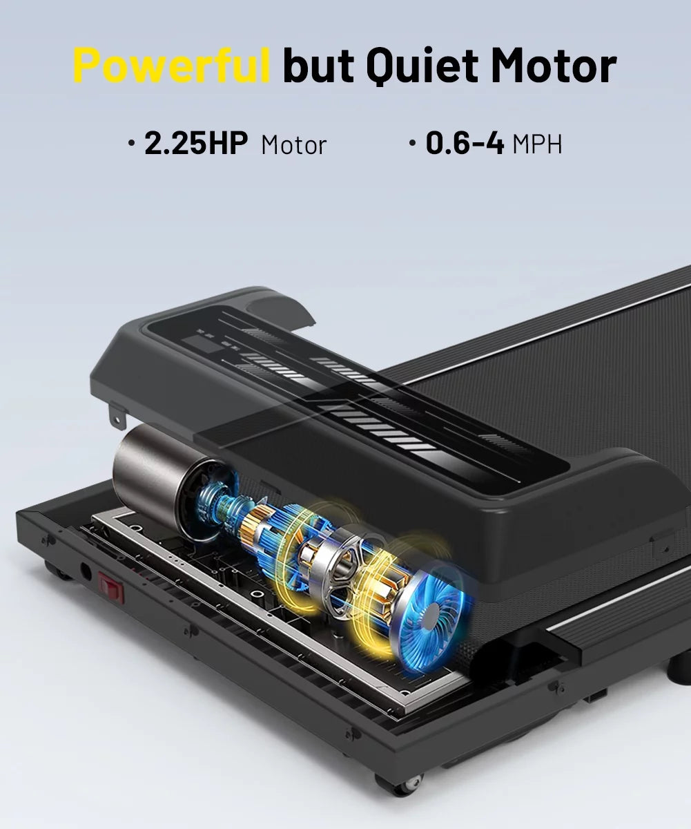 Walking Treadmill Under Desk Portable Walking Pad 265LBS 2.25HP for Home Office, Black