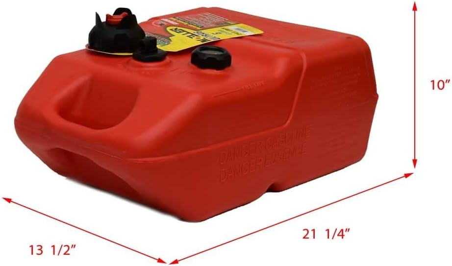 Marine EPA- Compliant Topside Fuel Tank - 6 Gallons, Low Profile, Model# 620049LP