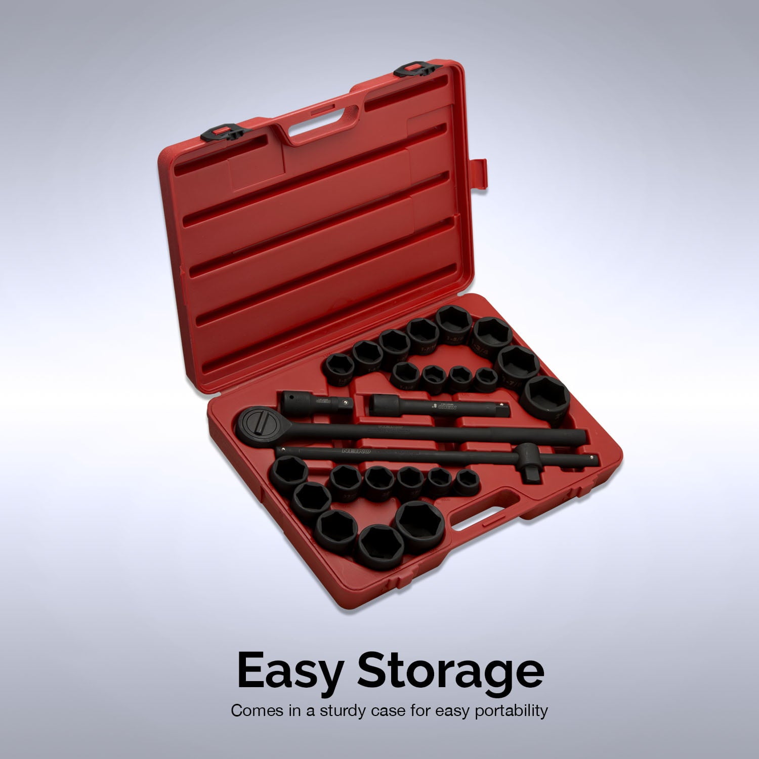 NEIKO 02499A 3/4-inch-Drive Jumbo Master Impact Socket Set, SAE and Metric Shallow-Sockets, SAE 7/8