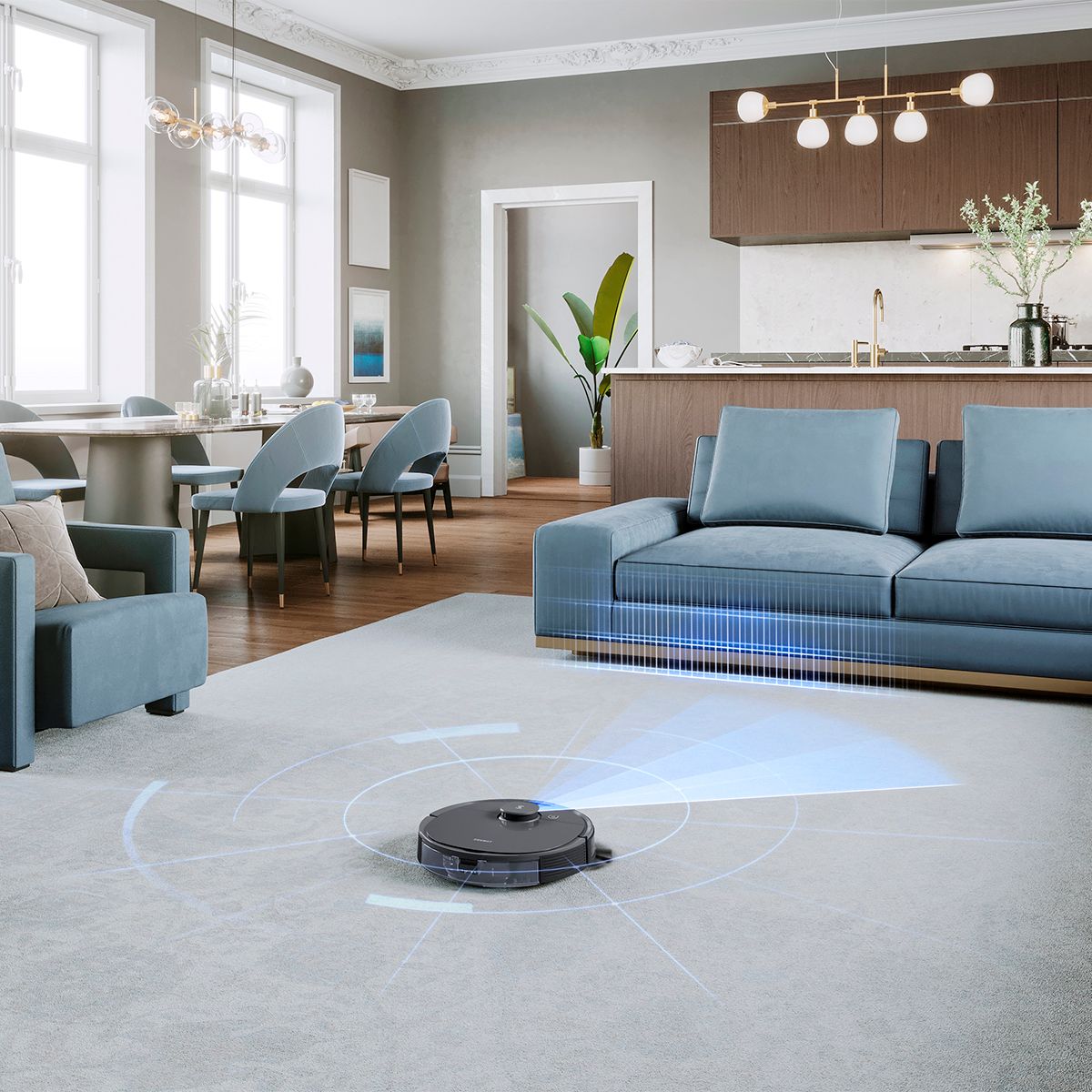 ECOVACS Robotics - DEEBOT T8+ Vacuum & Mop Robot with Advanced Laser Mapping and 3D Obstacle Detection & Avoidance - Grey