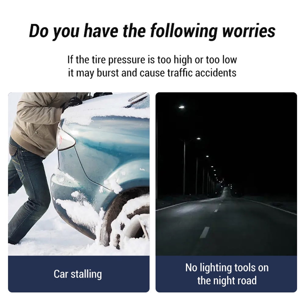 4 in 1 Car Jump Starter with 150PSI Air Compressor 1000A Battery Booster(Up to 5.0L Gases Engines) 7500mAh Power Bank with LED Light