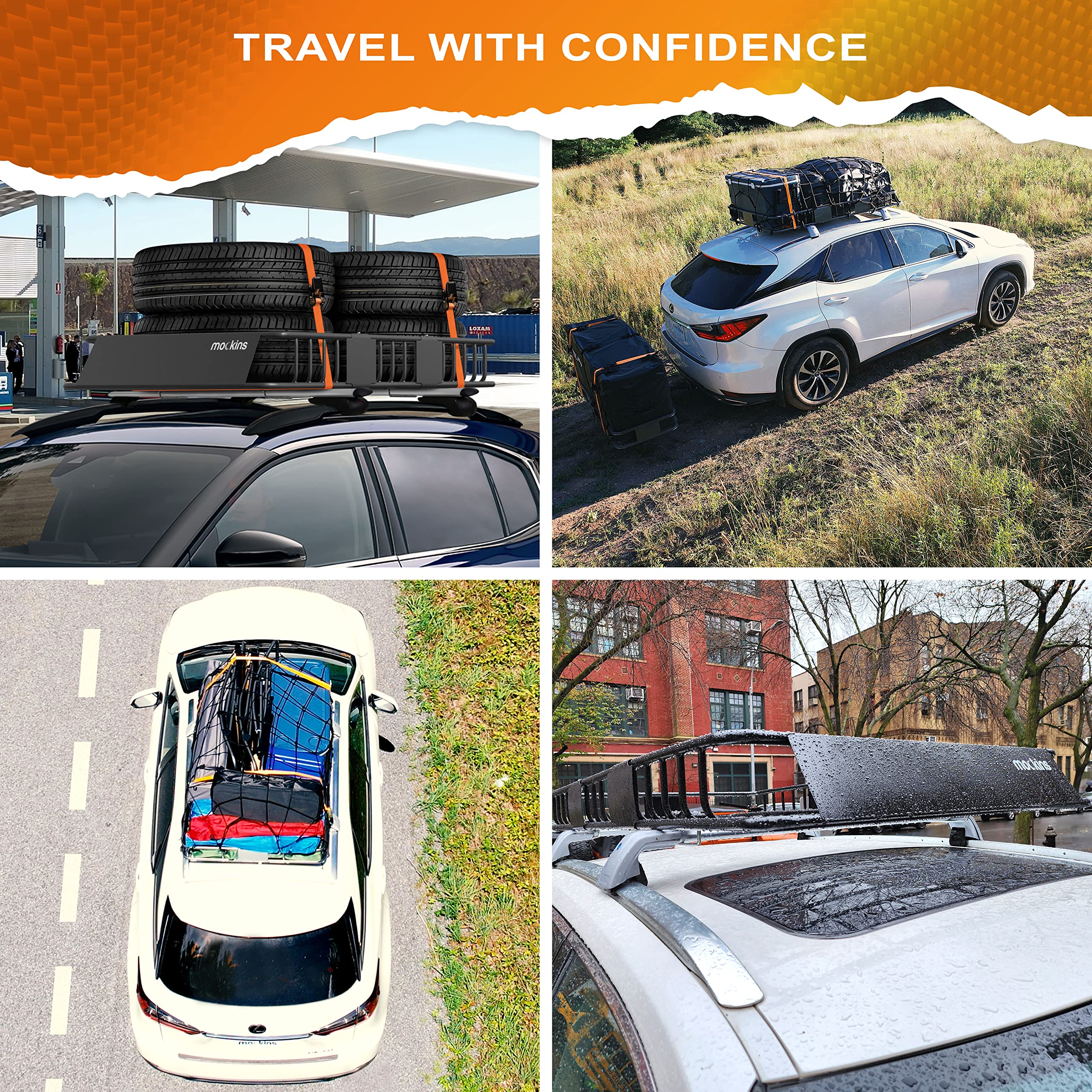 Mockins Anti Rust Rooftop Carrier Basket