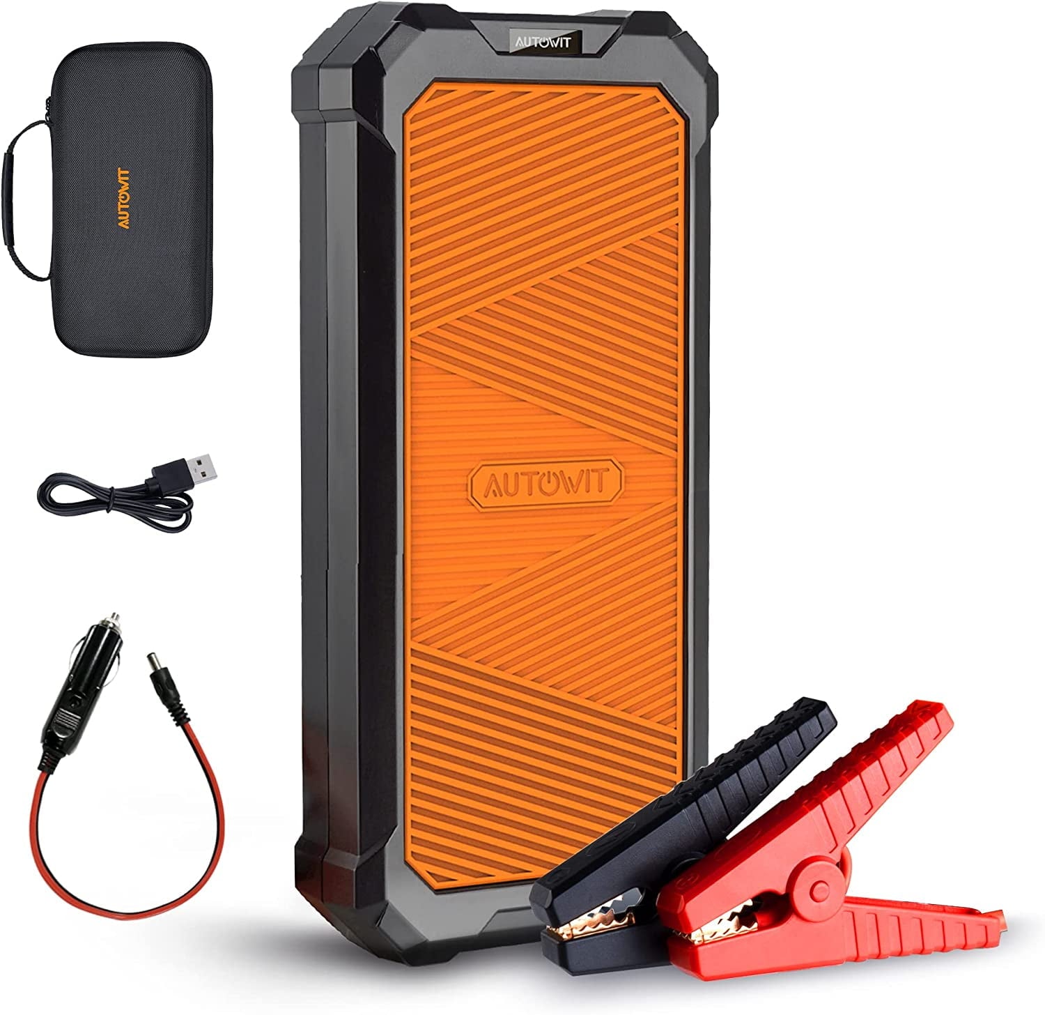 SuperCap 2 Portable Car Jump Starter, 12V Super Capacitor Jump Starter (Up to 7.0L Gas, 4.0L Diesel Engine), Super Safe Battery-Less Jump Starter with Carrying Case and Quick Charge, Orange