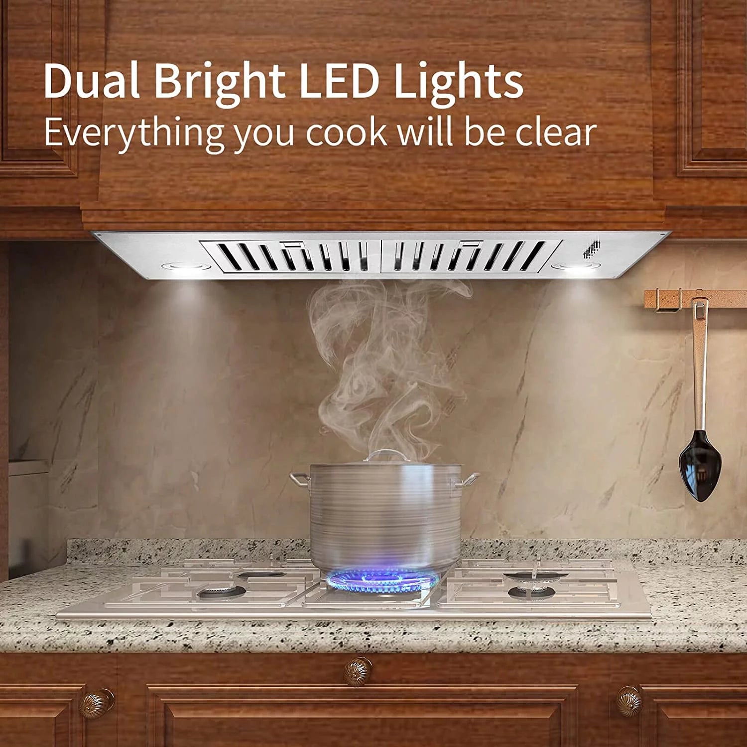 Range Hood 30 inch Insert Vent Hood 600 CFM Built-in Stainless Steel Range Hood