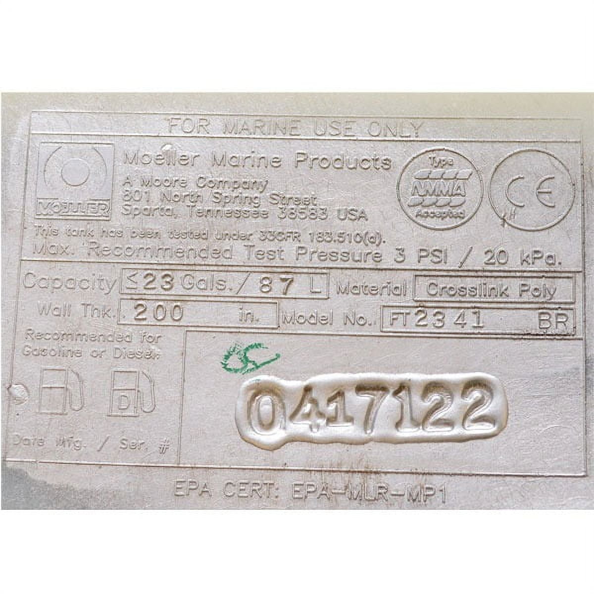 Moeller Boat Fuel Tank FT2341 BR | Lund Boats 23 Gallon Insulated Poly