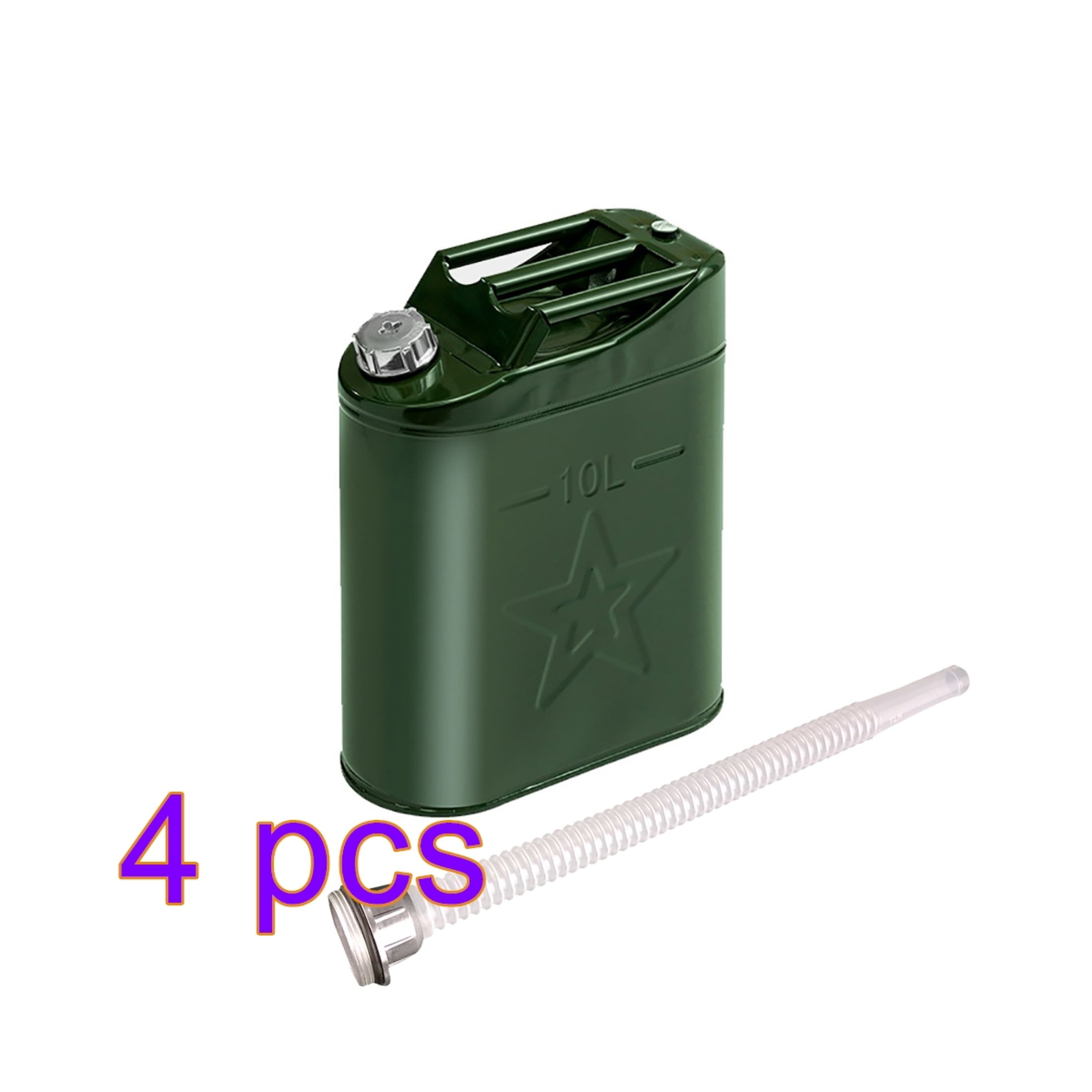 MoreChioce 10L Green Metal Jerry Can Store Container for Petrol Oil Water Alcohol
