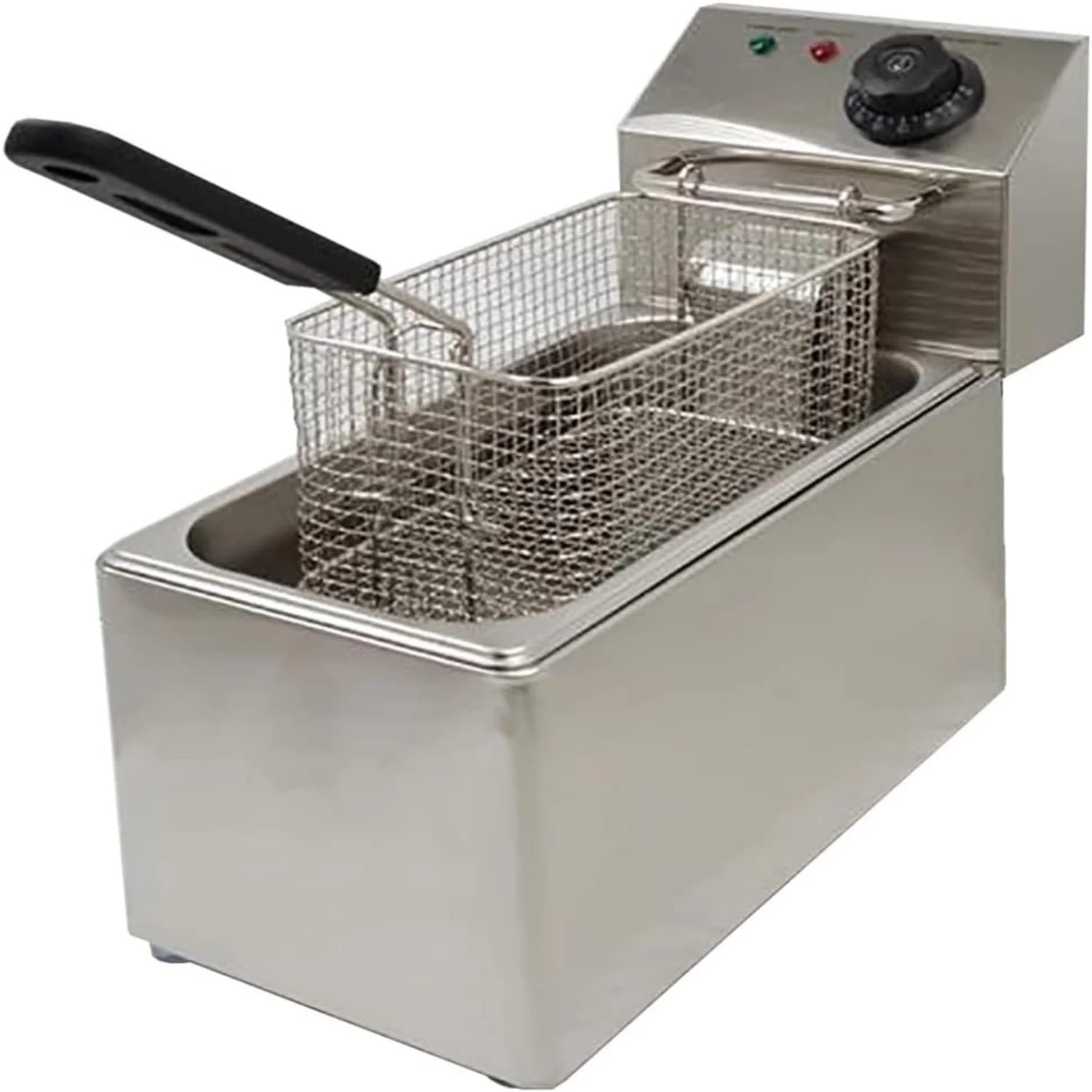 Benchtop Electric Deep Fryer 60°C-200°C Adjustable Temperature Control with Removable Oil Filter Basket Easy Clean 1500W Commercial Household Fryer Cookware (Fryer)