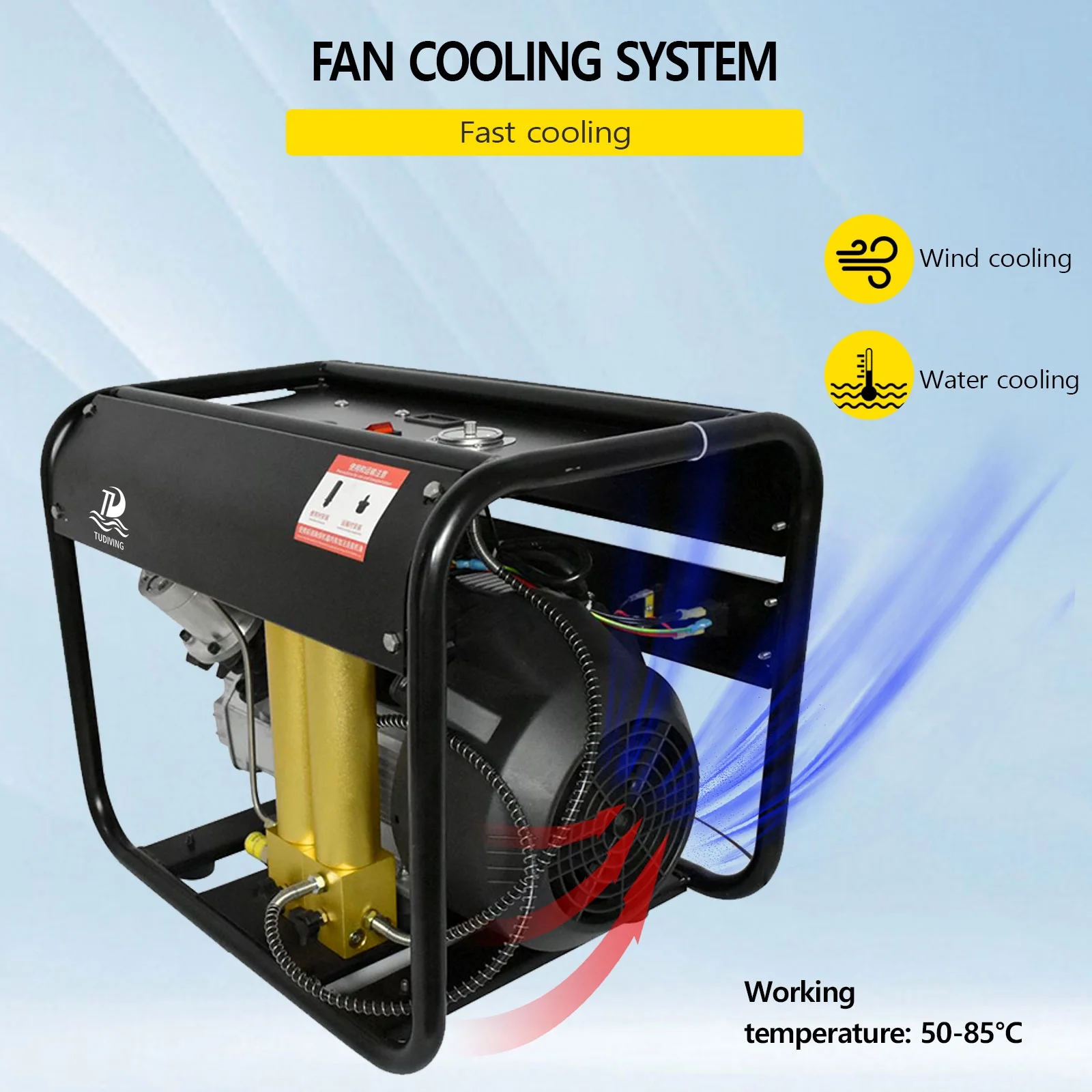 TUXING 4500Psi Pcp Air Compressor,Built-in Two Stage Filtration Water-Oil Separator,Auto-stop Version,Double Cylinder High Pressure Air Compressor for Pcp Air Rifle Scuba Diving Cylinder Charging