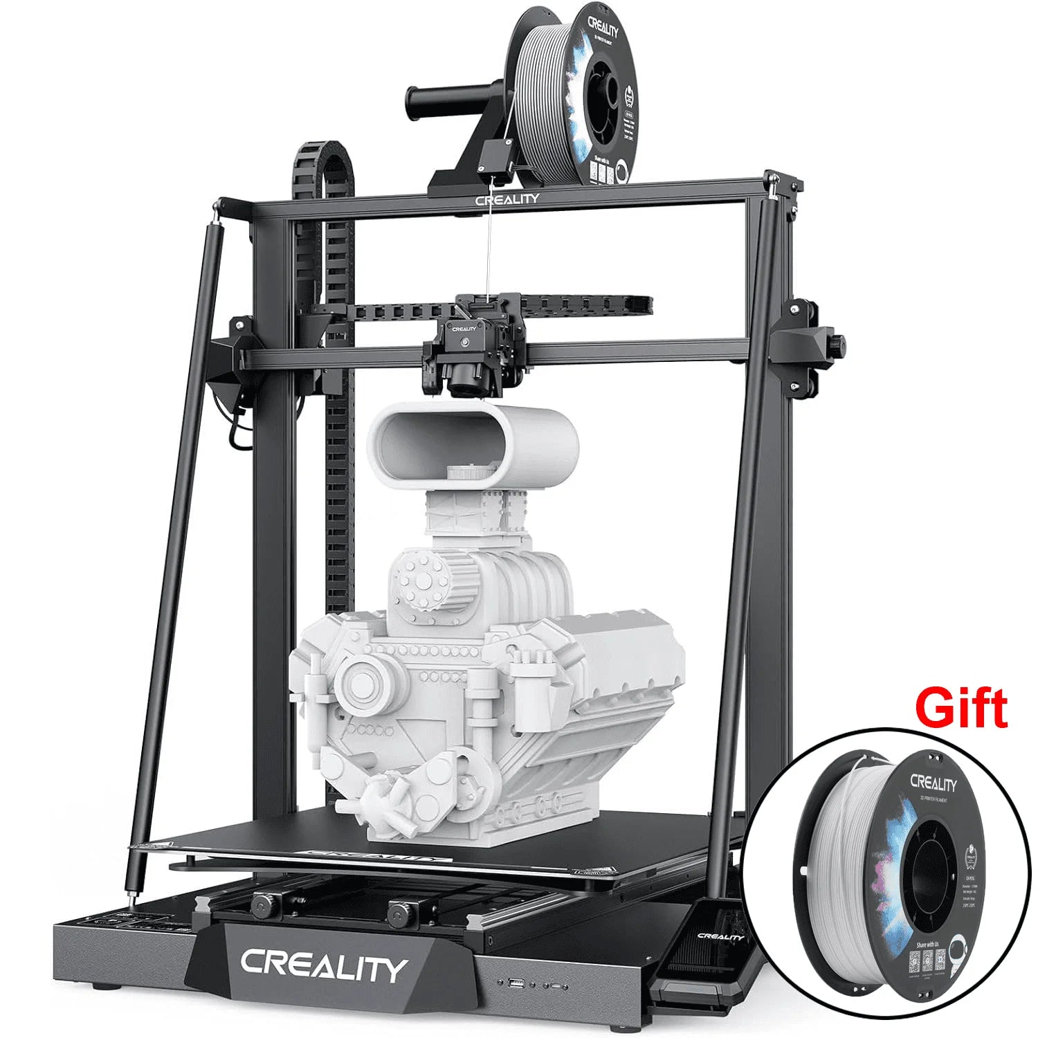 Official Creality CR-M4 FDM 3D Printer with Gift 1KG PETG Filament Sprite Dual-Gear Direct Extruder 300°C Hotend 25-Point CR Touch Auto-Leveling Flexible Fast-Heating Bed 17.71x17.71x18.5in Print Size