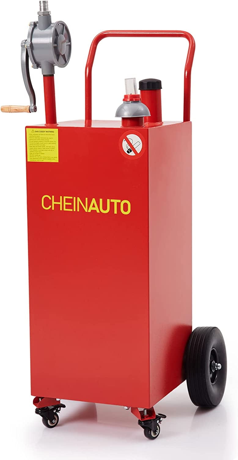 Litake 30 Gallon Portable Gas Caddy Fuel Storage Tank Gasoline Diesel Fuel with 2 Wheels for Car, Lawnmower, ATV, Boat, Motorcycle