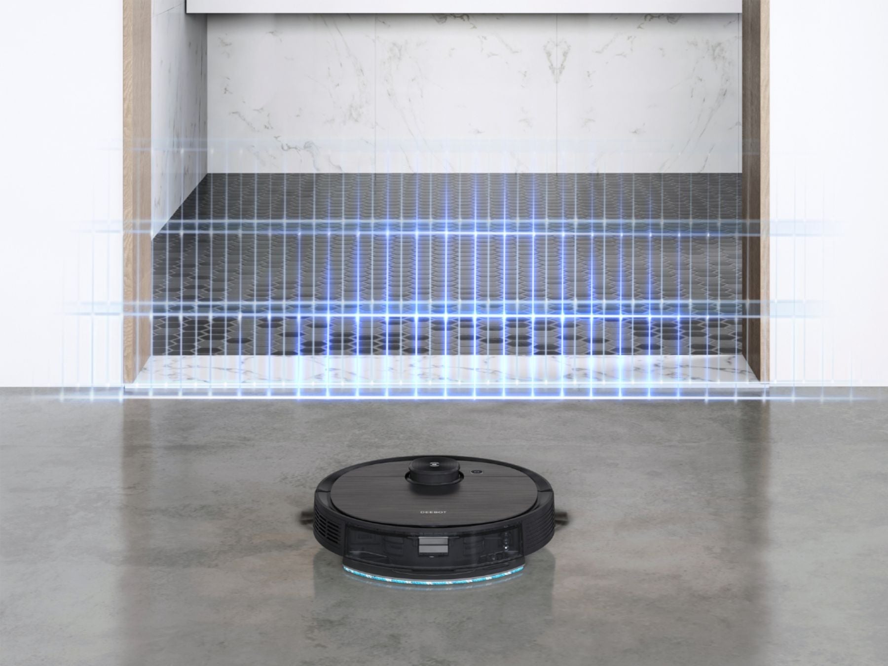 ECOVACS Robotics - DEEBOT T8 AIVI Vacuum & Mop Robot with Advanced Laser Mapping and AI Object Recognition & Avoidance - Black