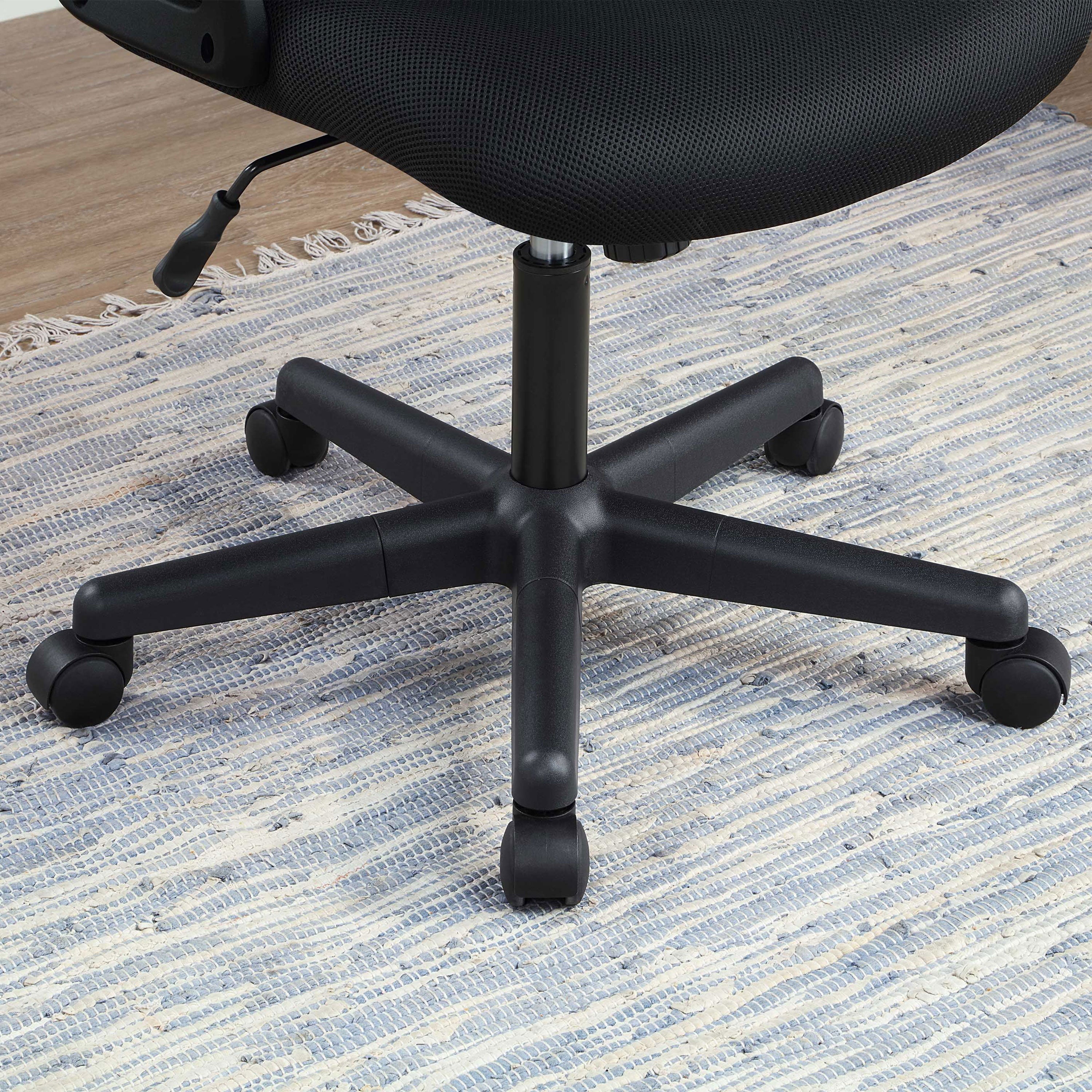 Mainstays Ergonomic Office Chair with Adjustable Headrest, Black Fabric, 275lb capacity