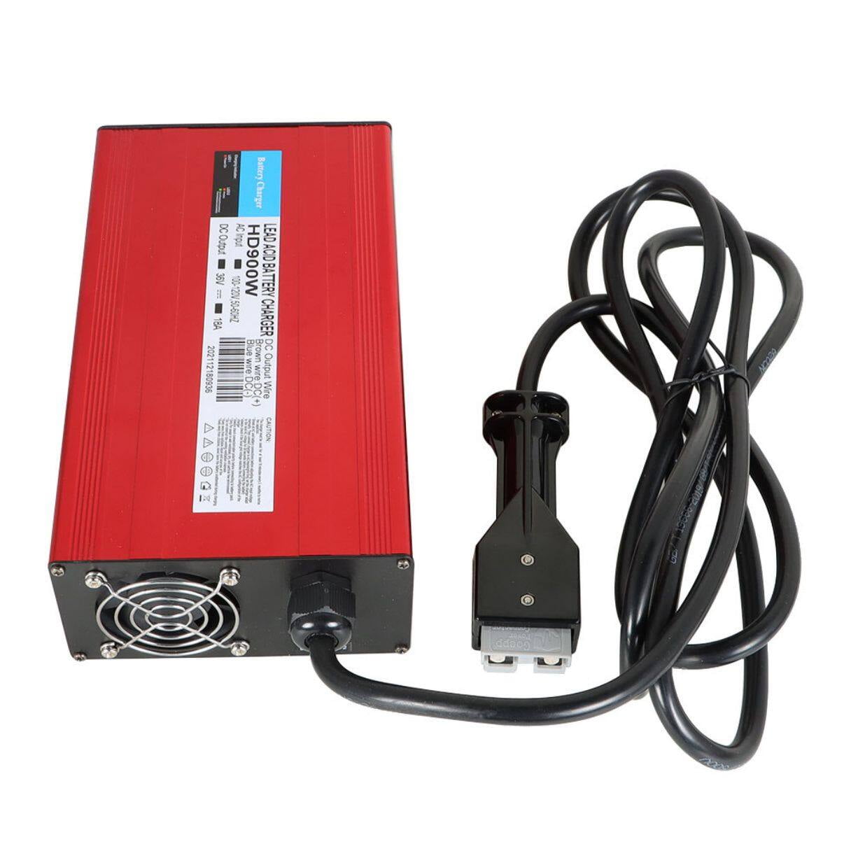 36V 18A Lead-Acid Battery Charger SB50 Style Plug Fit for Club Car Yamaha EZGO, Red