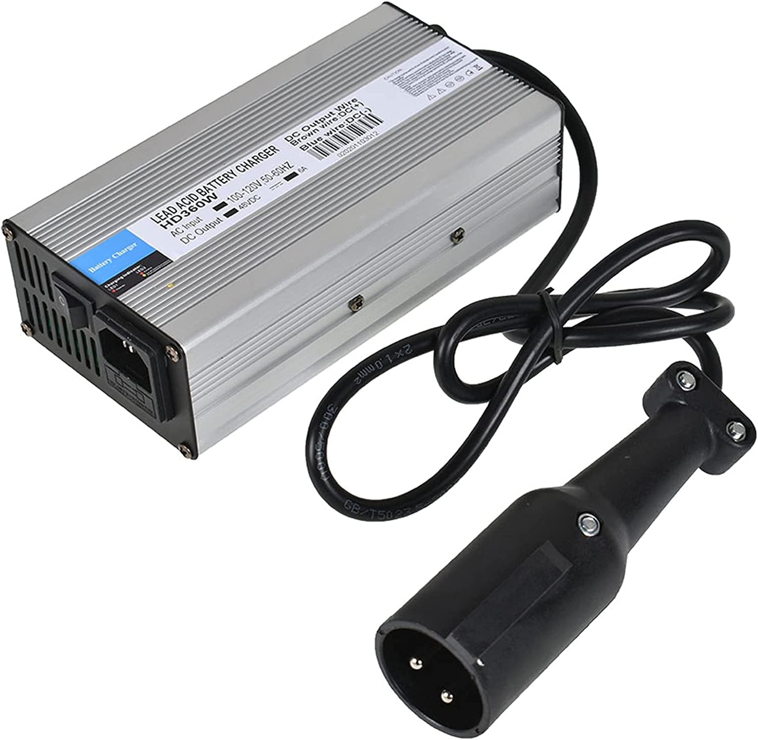 EPOTOOR 48V 6A 3 - Pin Plug Battery Charger Replacement for EZGO Golf Cart Club Car Scooters