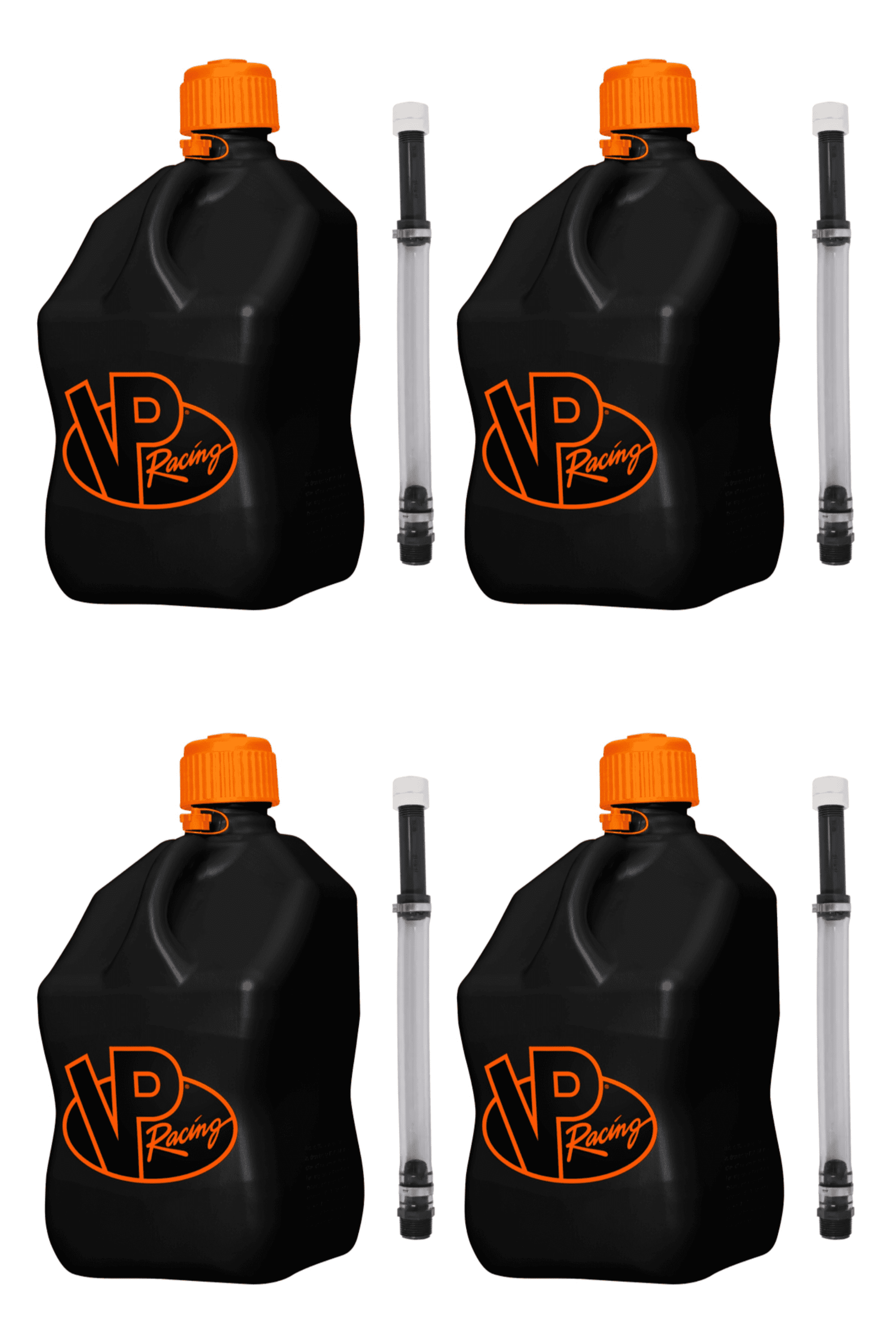 VP Racing Utility Jug 5.5 Gallon + Deluxe Hose - Mix and Match Between 11 Different Colors - Made in the USA (4 Pack, V-Twin)