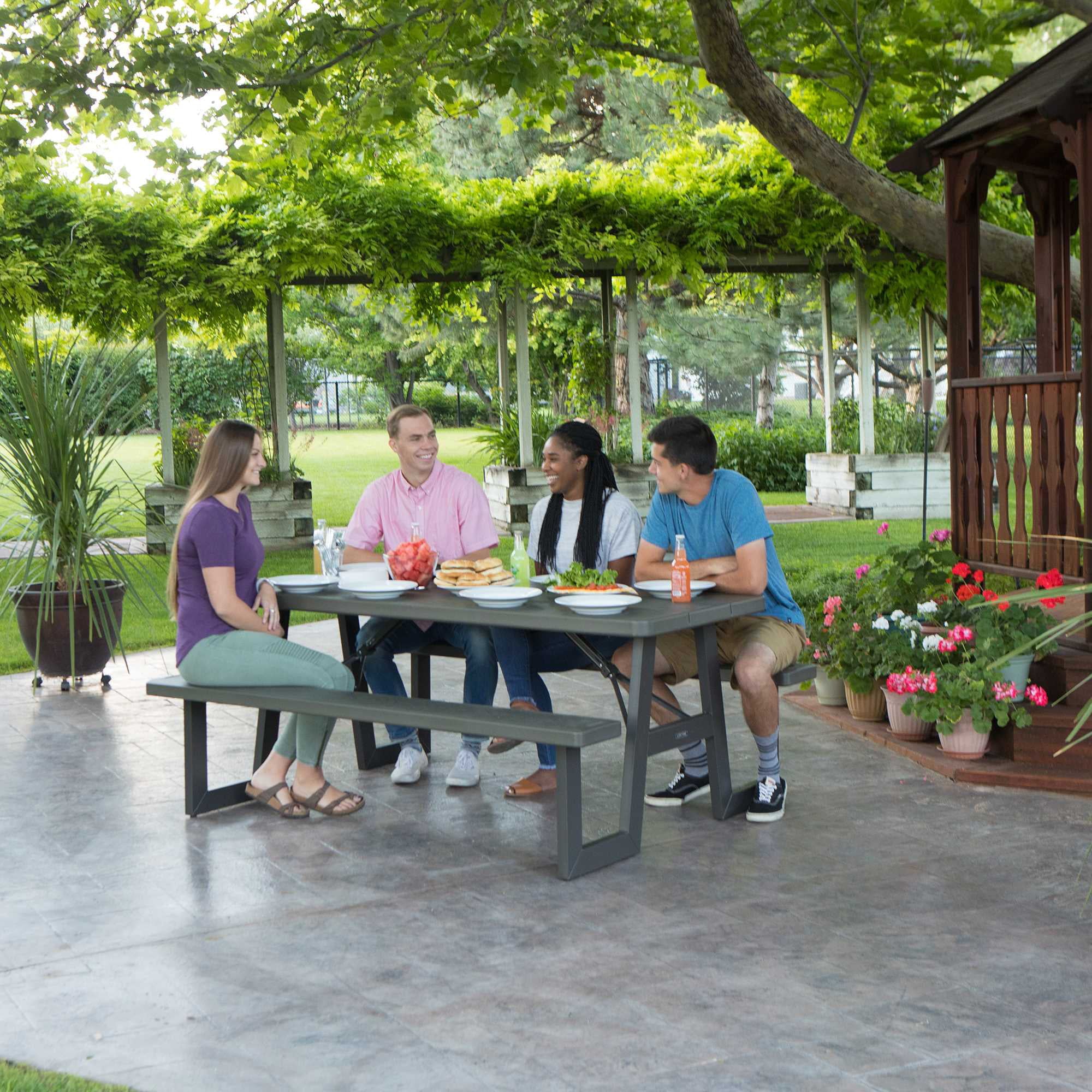 Lifetime 6-Foot W-Frame Folding Picnic Table, 60233
