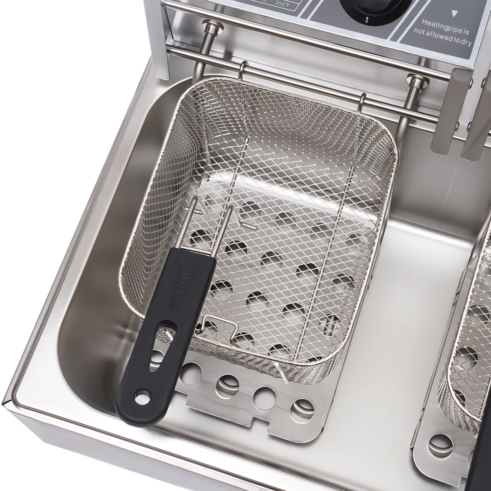 5000W Extra Large Electric Deep Fryer Commercial Restaurant Fry Basket 12L Electric Deep Fryer Single Tank Stainless Steel Fry Basket Commercial Electric Deep Fryer Stainless Steel