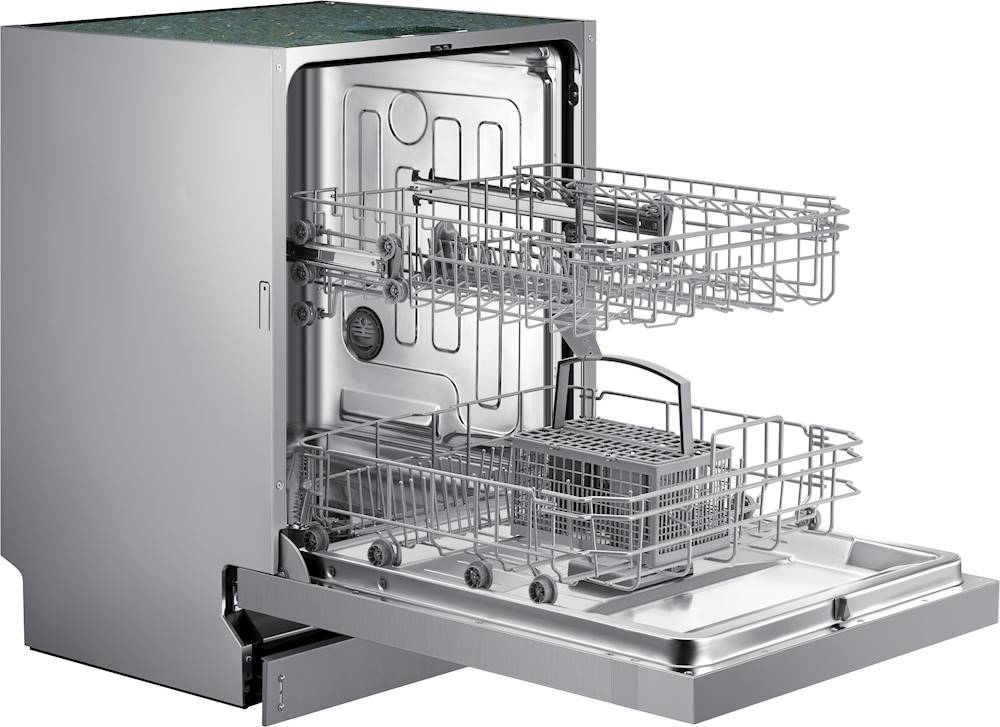 Samsung - Front Control Built-In Dishwasher with Stainless Steel Tub, Integrated Digital Touch Controls, 52dBA - Stainless steel