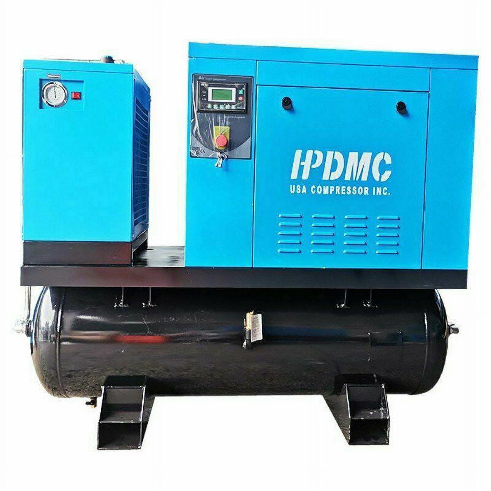 460v 3-Phase 10HP Rotary Screw Air Compressor With 80 Gal. ASME Tank + Refrigerated Air Dryer