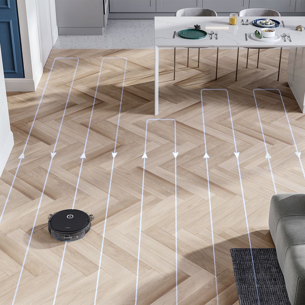 ECOVACS Robotics - DEEBOT OZMO U2 Robotic Vacuum & Mop - Black