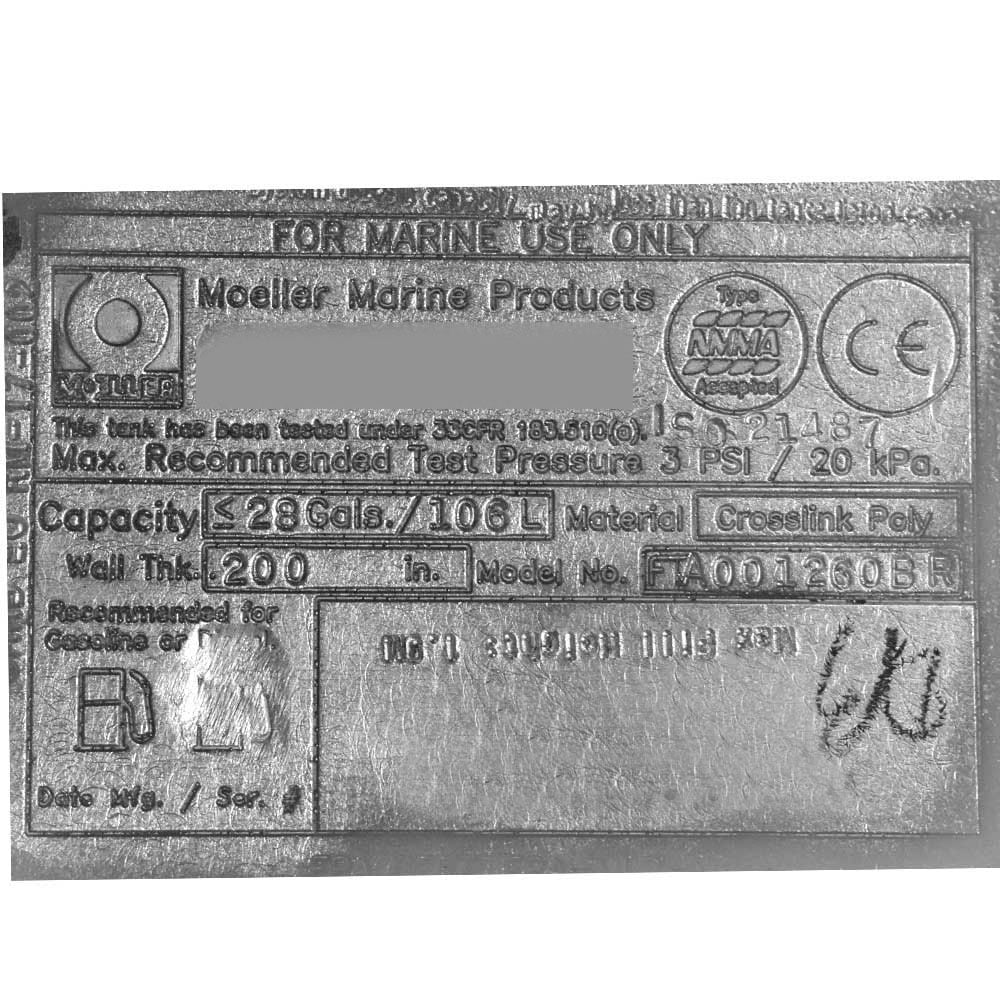 Four Winns Boat Diurnal Fuel Tank 020-0443 | 28 Gallon Poly 27x34.5x14