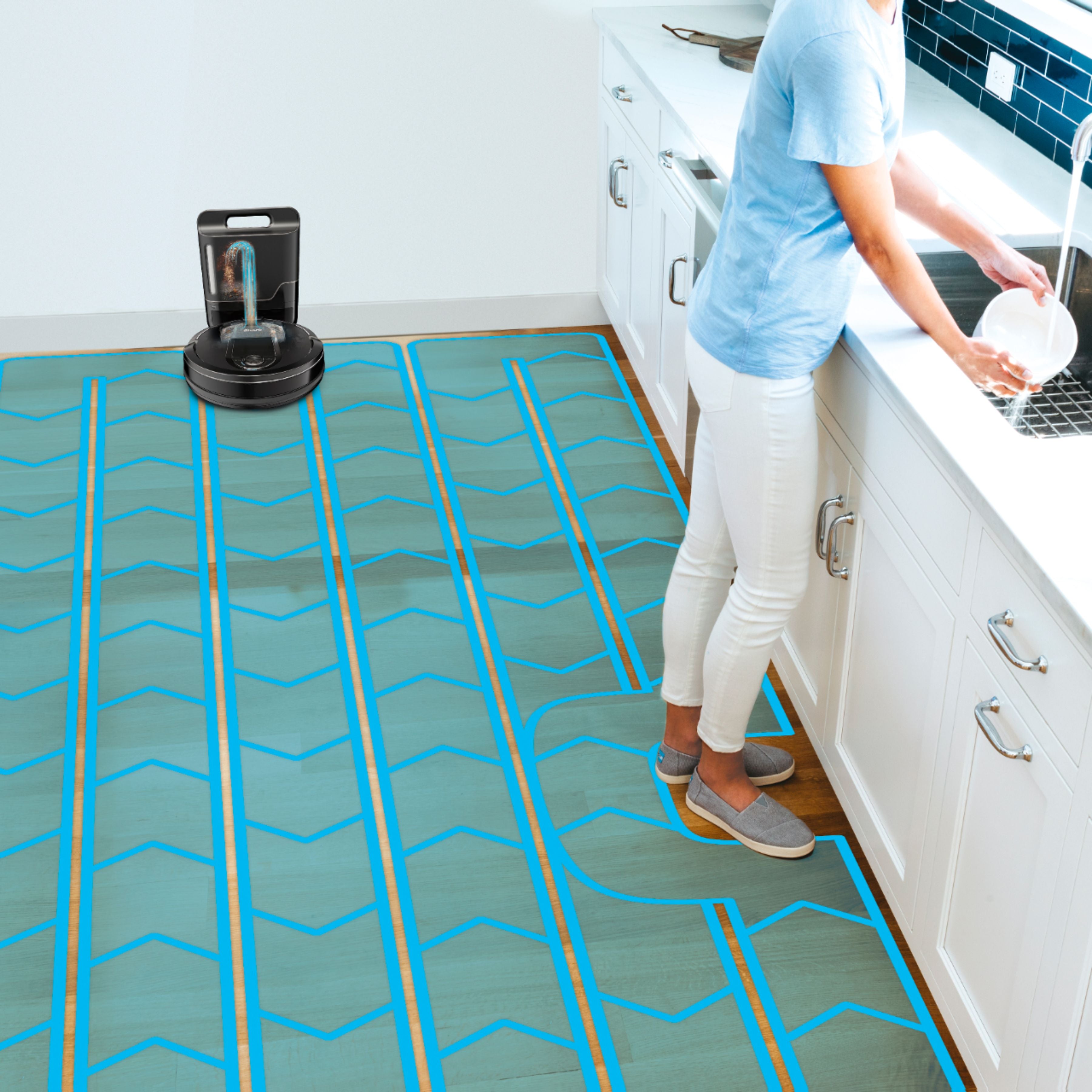 Shark - IQ Robot Self-Empty XL RV1001AE, Wi-Fi Connected, Robot Vacuum with Self-Cleaning Brushroll - Black