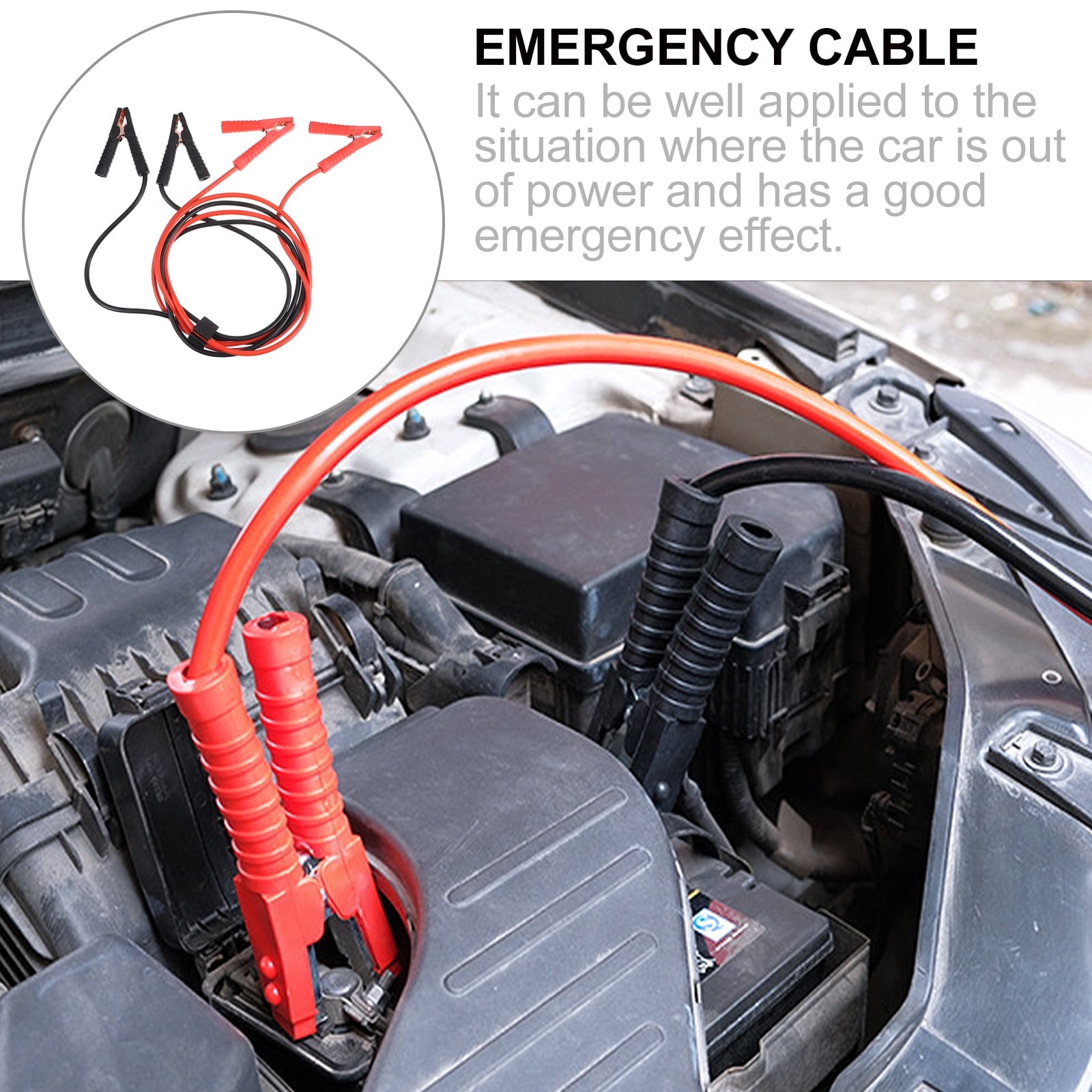 3 M Car Emergency Cable Power Wire Charger Auto Battery Jumper Cables with Connect Plug Booster Copper