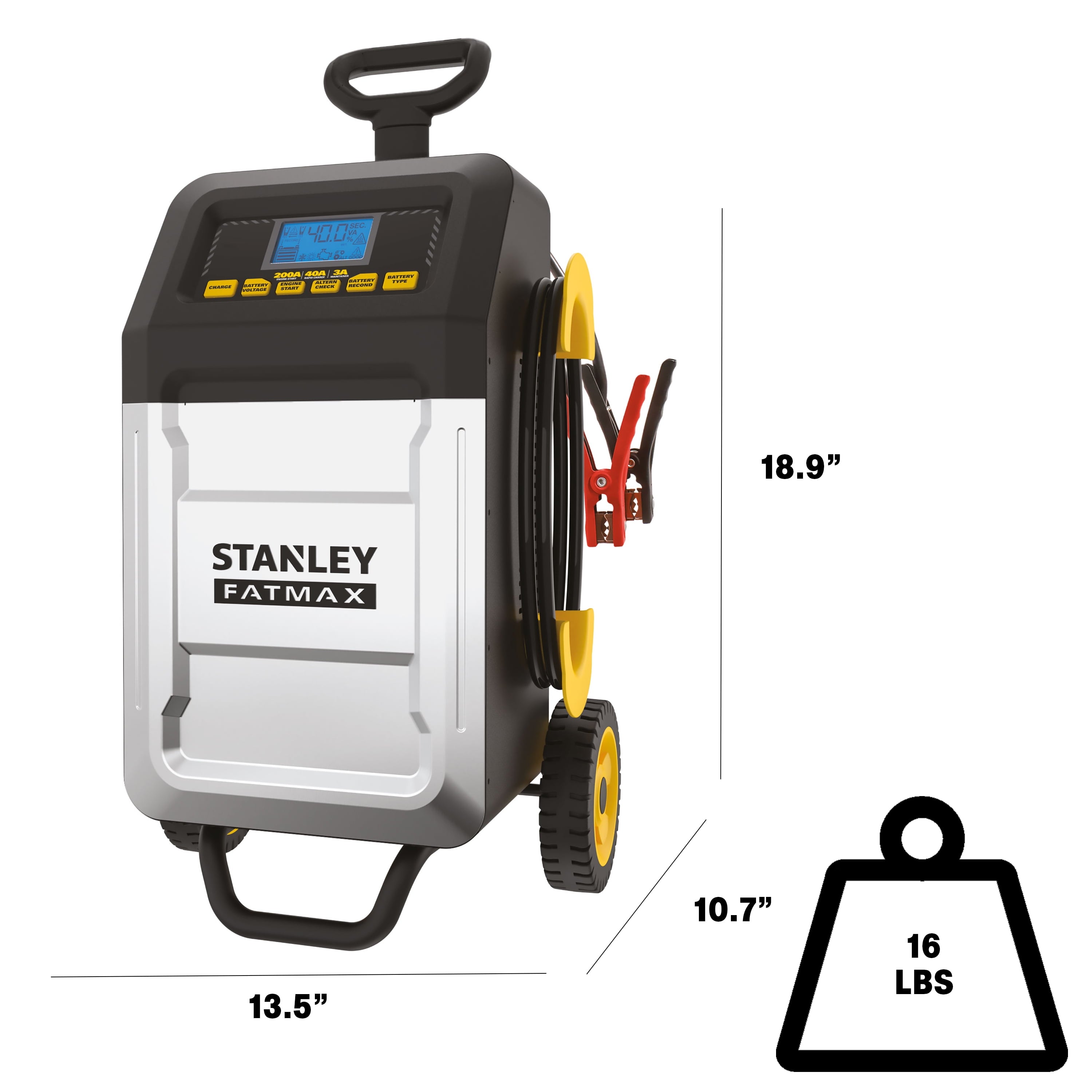 Stanley FatMax 200 Amp Rolling Battery Charger, New