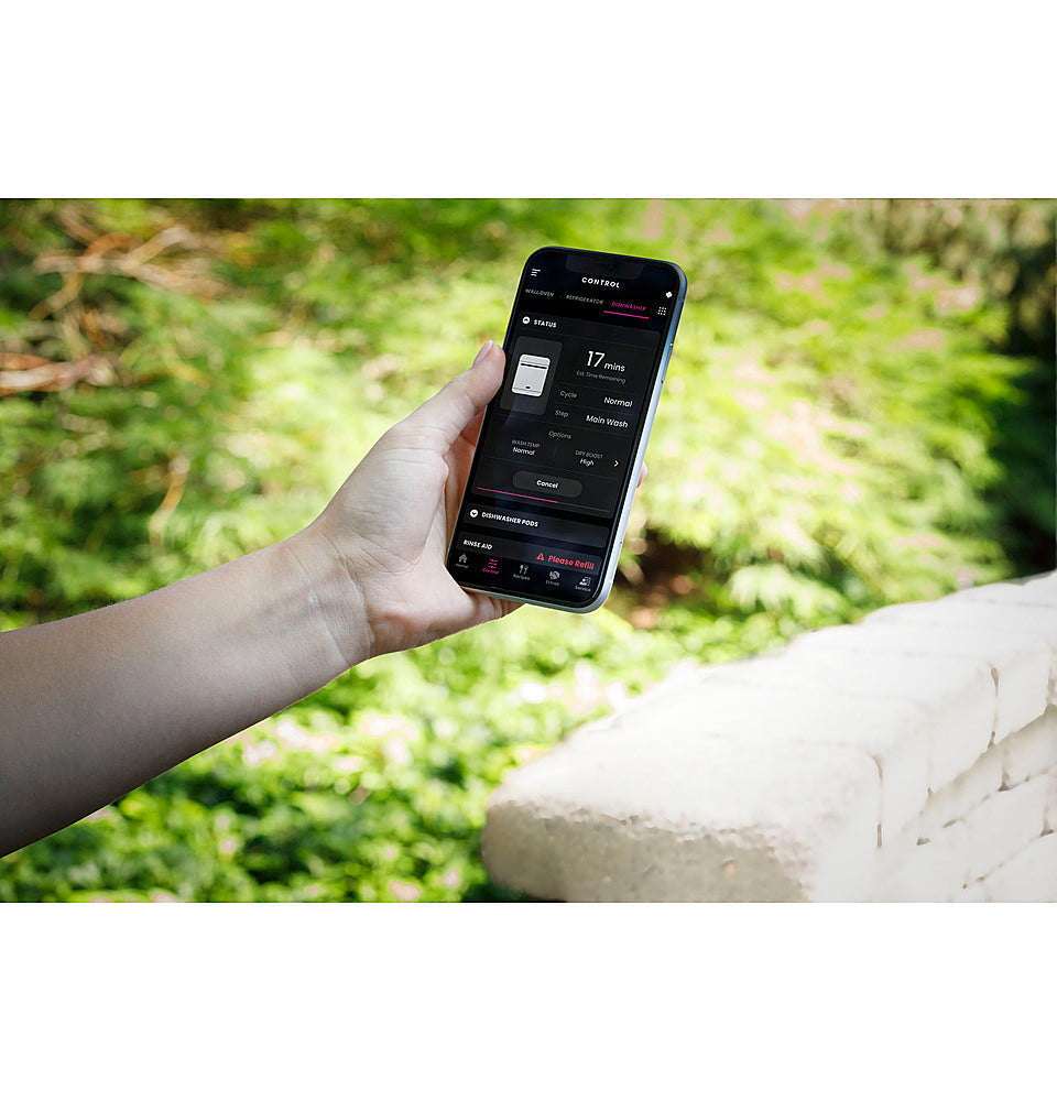 GE - Top Control Smart Built In Dishwasher with Sanitize Cycle and Dry Boost, 50 dBA - Stainless steel