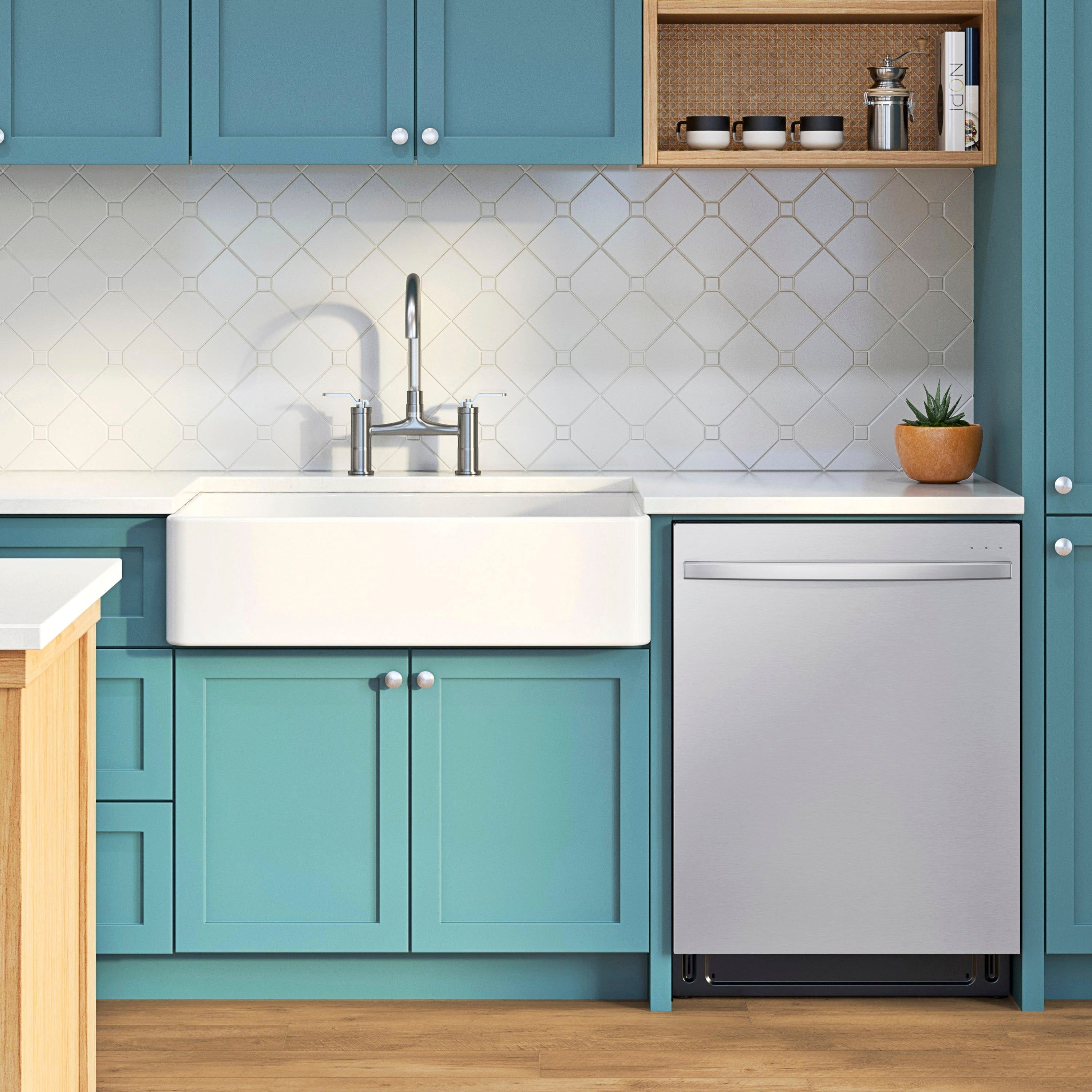 Samsung - Smart 42dBA Dishwasher with StormWash+ and Smart Dry - Stainless steel