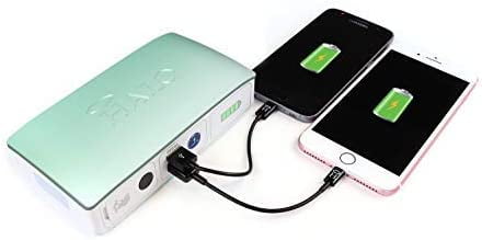HALO Bolt Compact Portable Car Jump Starter - Car Battery Jump Starter with 2 USB Ports to Charger Devices, Portable Car Charger - Mint Ombre
