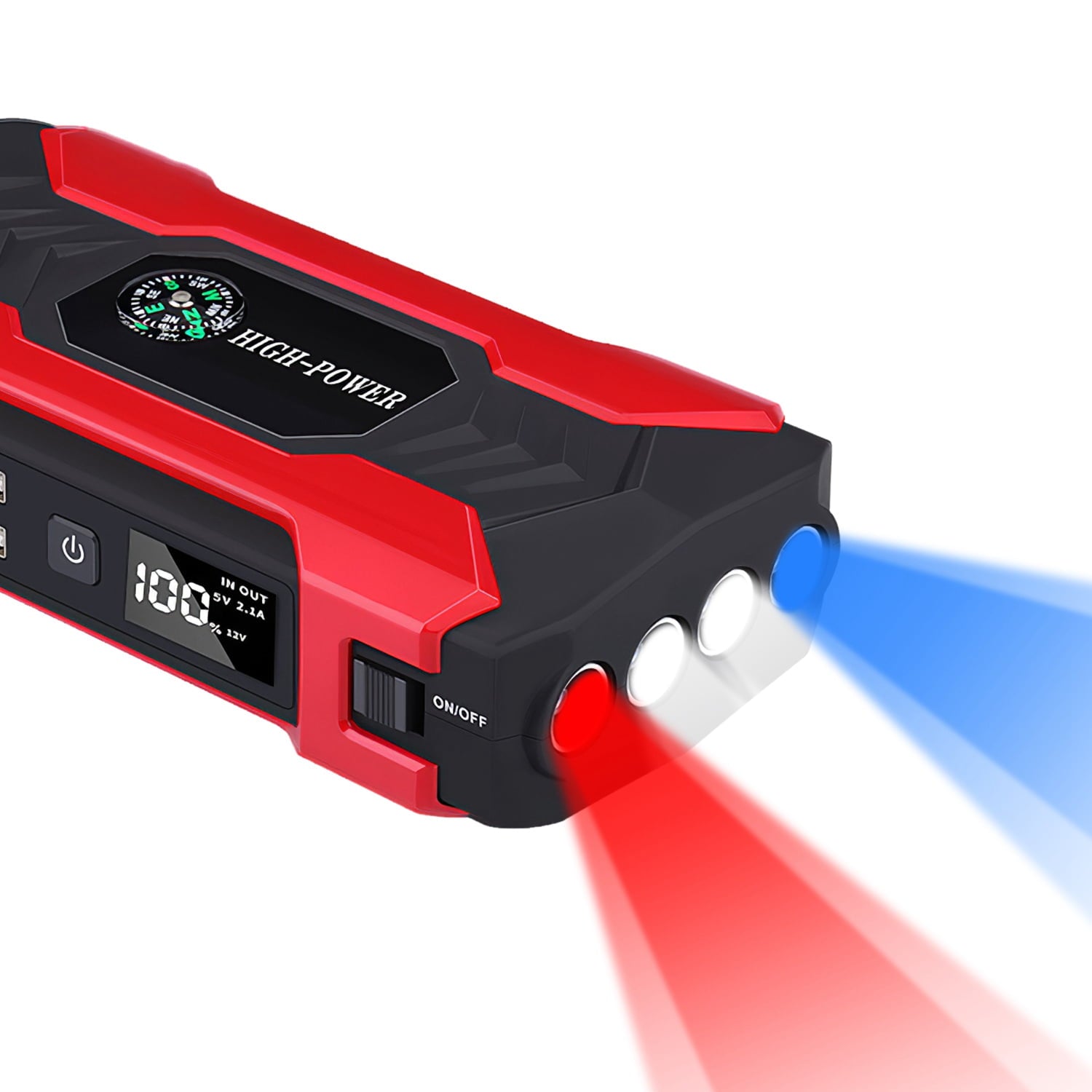 iNova 20000mAh Car Battery Jump Starter 1000A Battery Charger with Safe Smart Clamps LED Flashlight